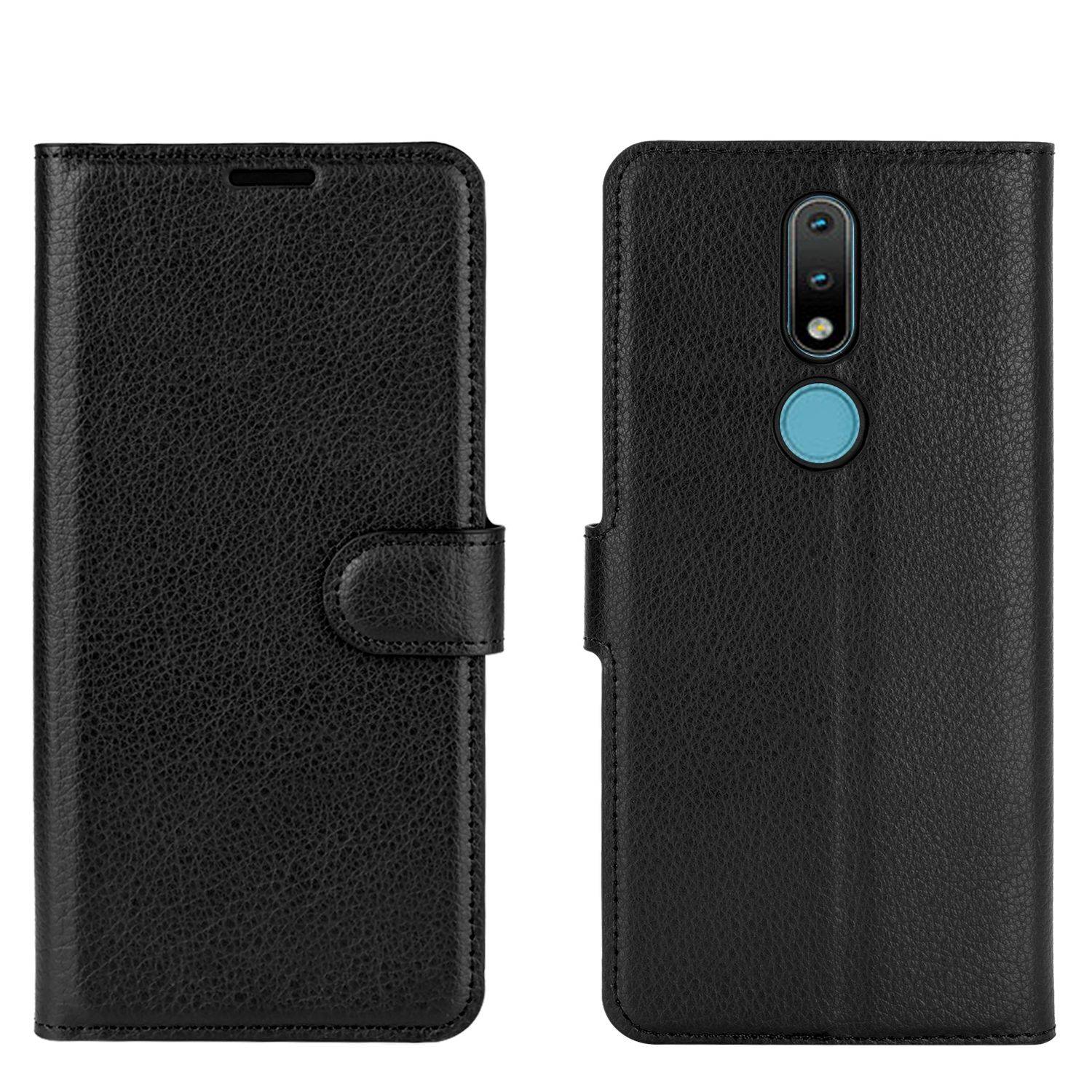 Nokia 2.4 Handyhülle Bookcover Schwarz