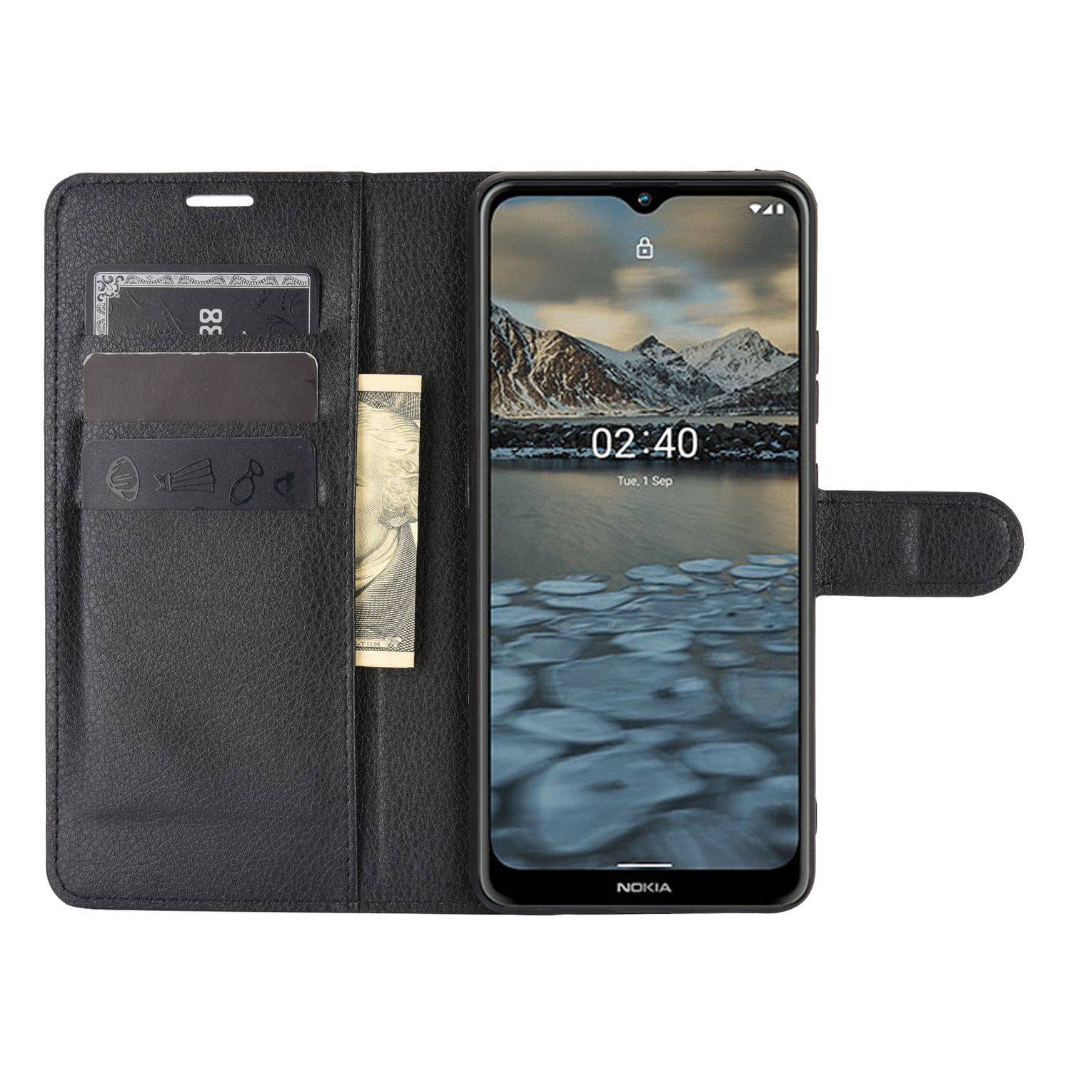 Nokia 2.4 Handyhülle Bookcover Schwarz