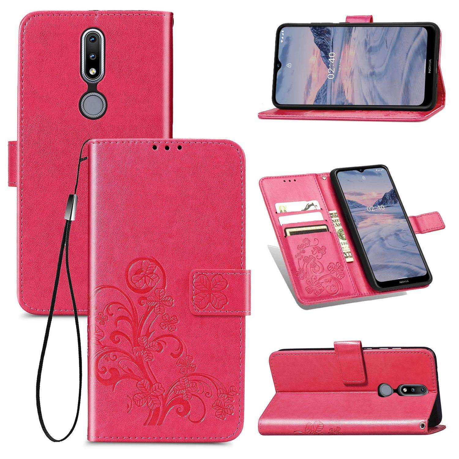 Nokia 2.4 Handyhülle Bookcover Rosa