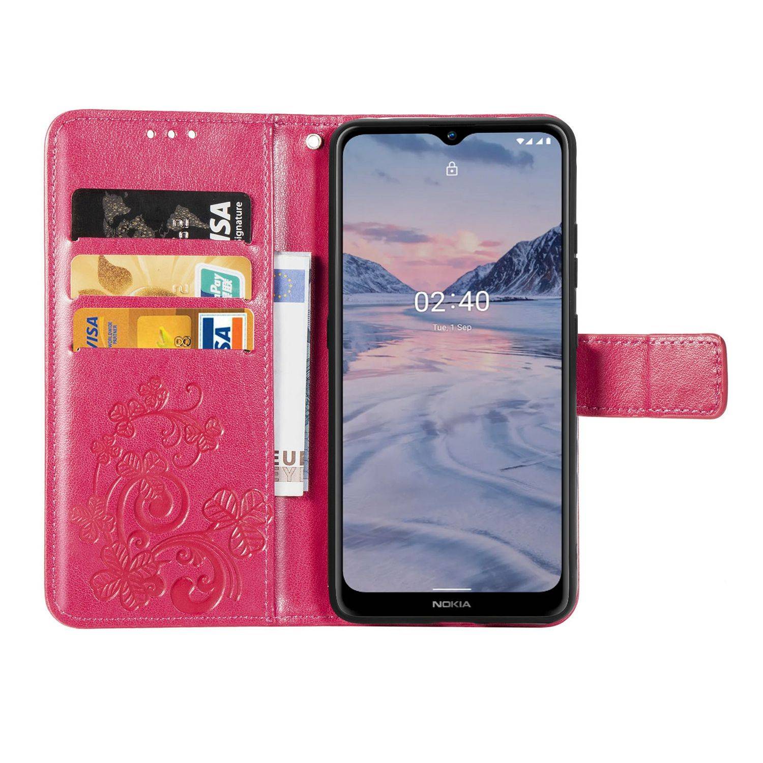 Nokia 2.4 Handyhülle Bookcover Rosa