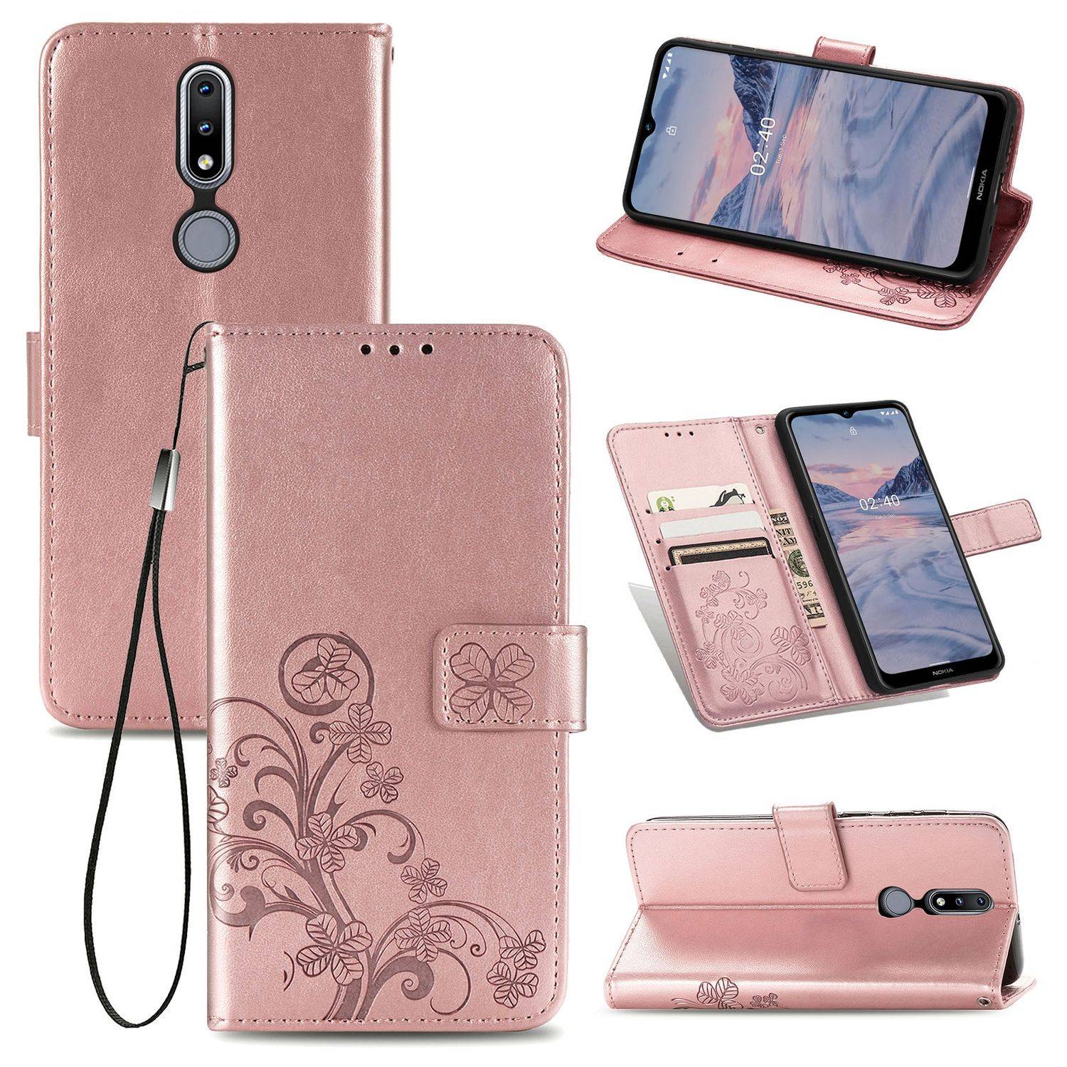 Nokia 2.4 Handyhülle Bookcover Rosa