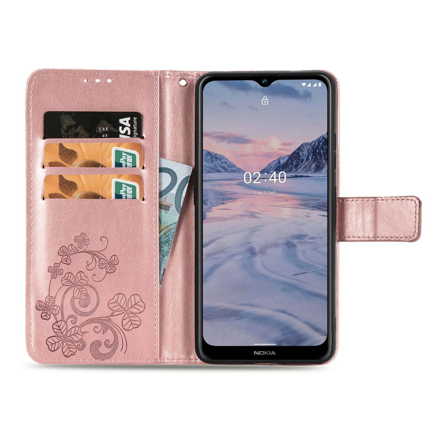 Nokia 2.4 Handyhülle Bookcover Rosa