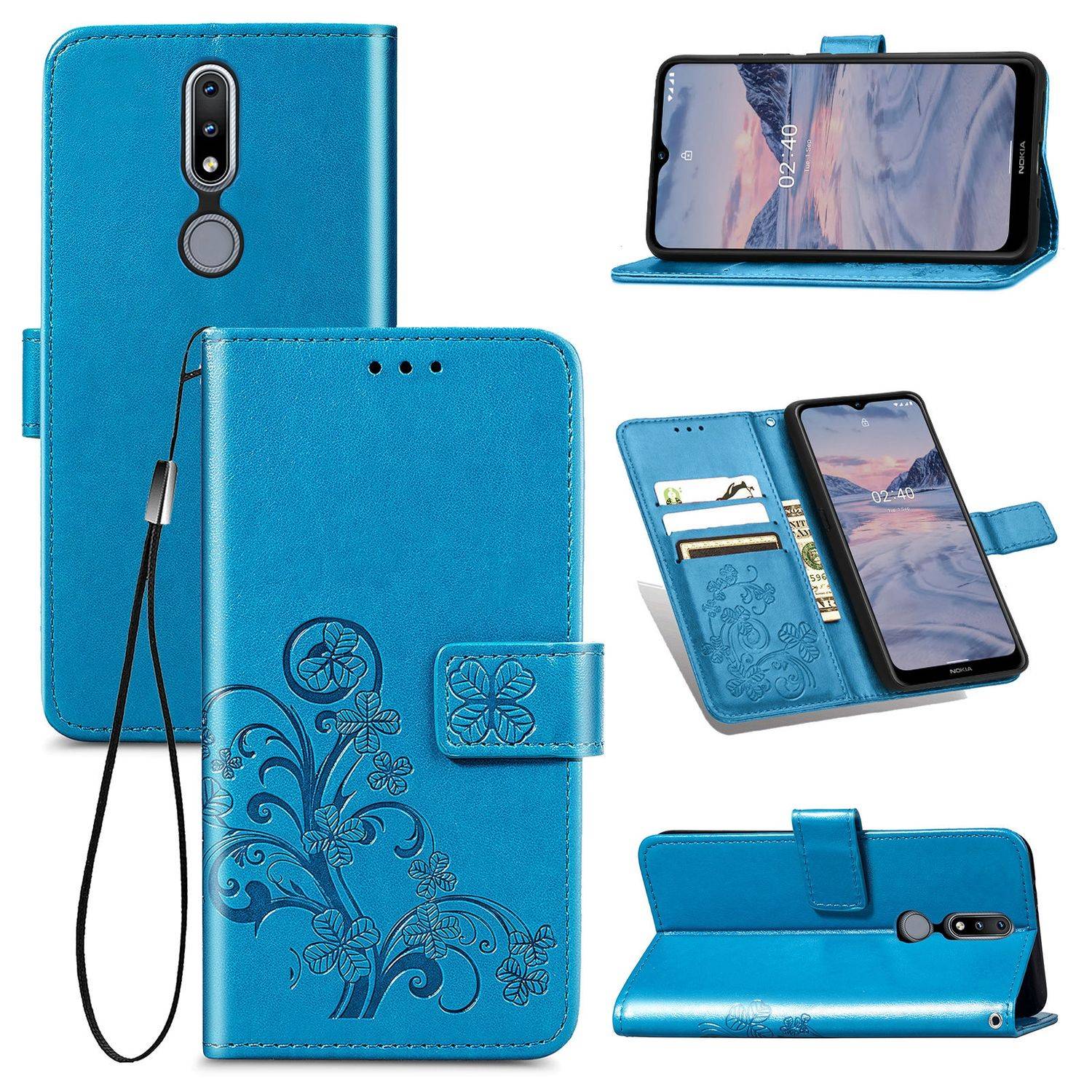 Nokia 2.4 Handyhülle Bookcover Blau
