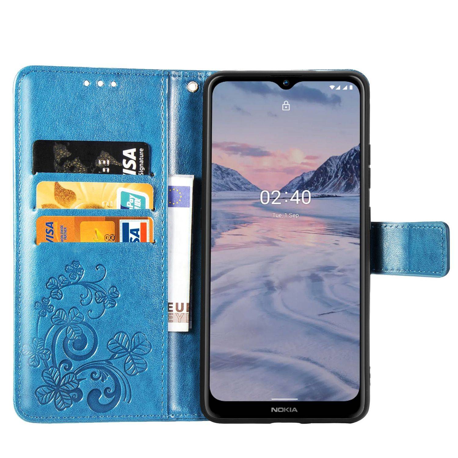 Nokia 2.4 Handyhülle Bookcover Blau