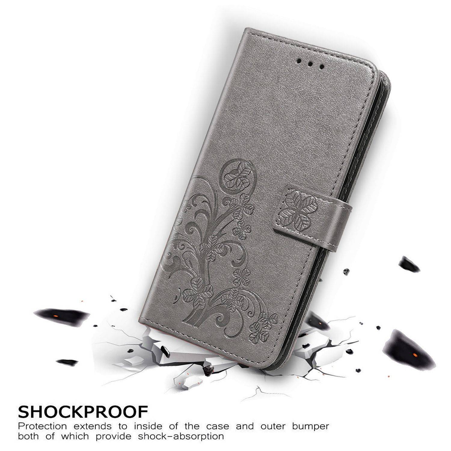 Nokia 2.4 Handyhülle Bookcover Grau