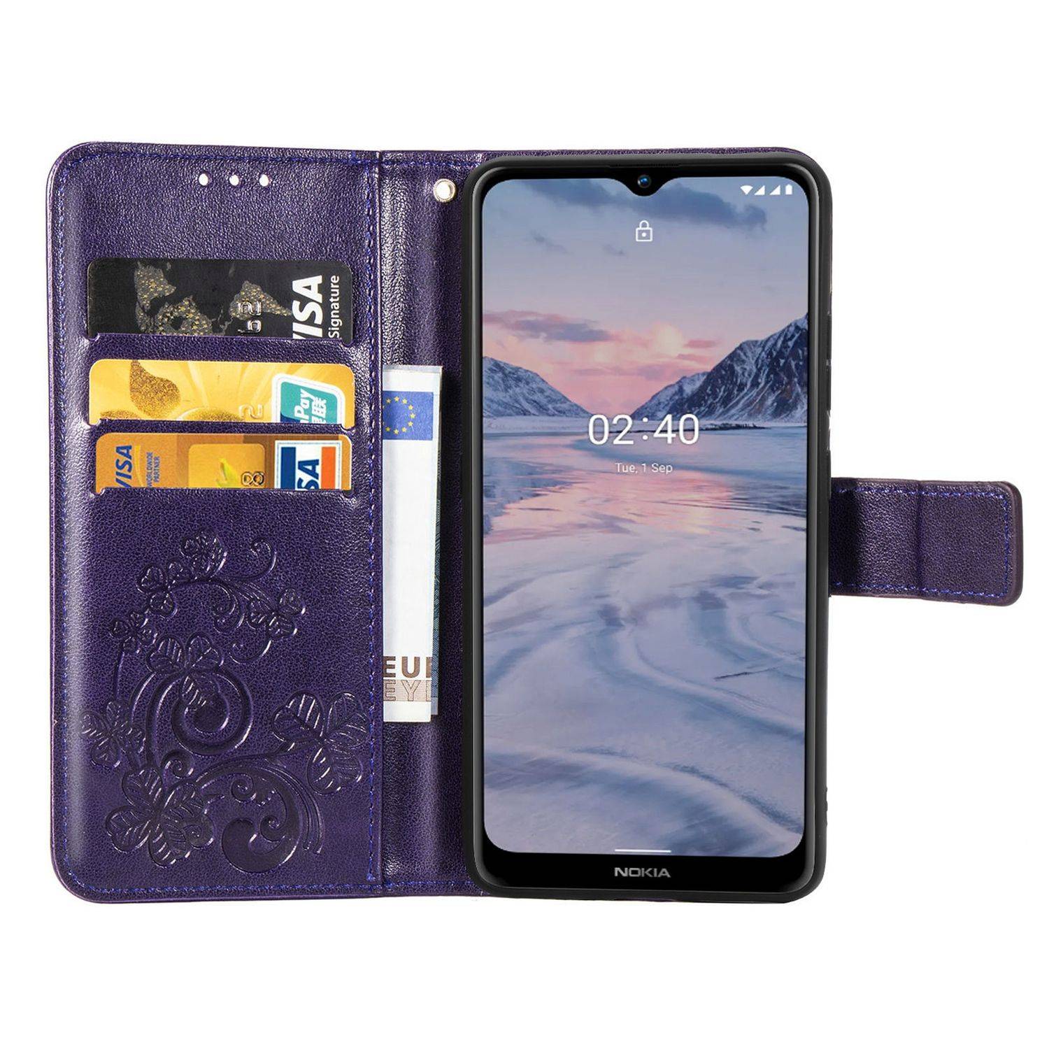 Nokia 2.4 Handyhülle Bookcover Violett