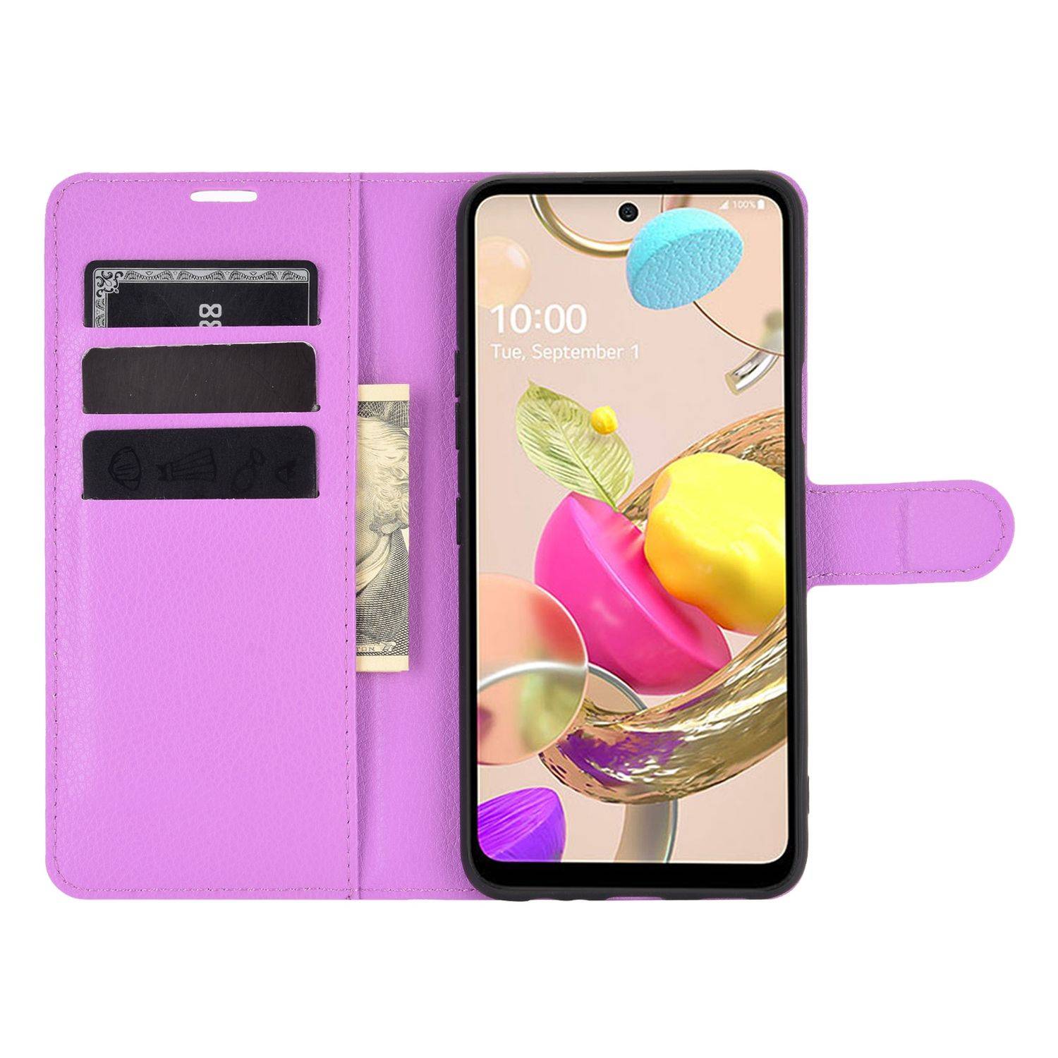 LG K42 Handyhülle Bookcover Violett