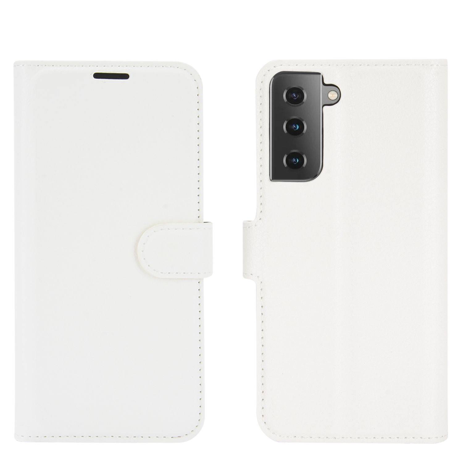Samsung Galaxy S21 Handyhülle Bookcover Weiß