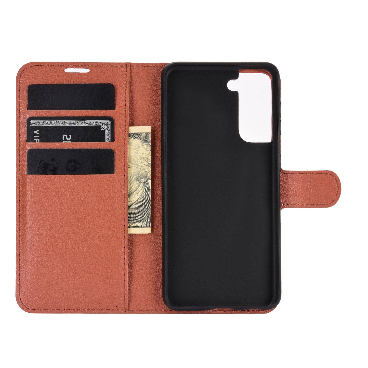 Samsung Galaxy S21 Handyhülle Bookcover Braun