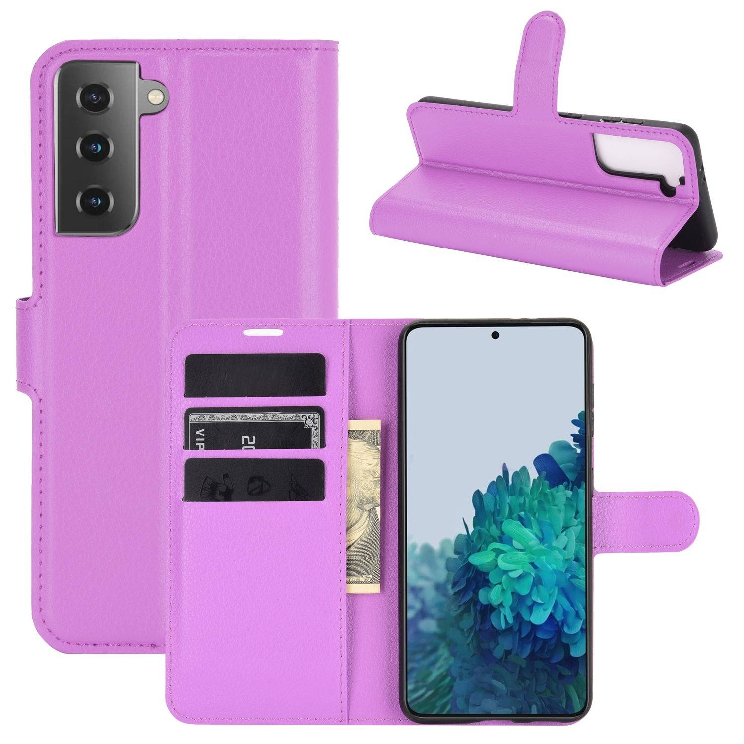 Samsung Galaxy S21 Handyhülle Bookcover Violett