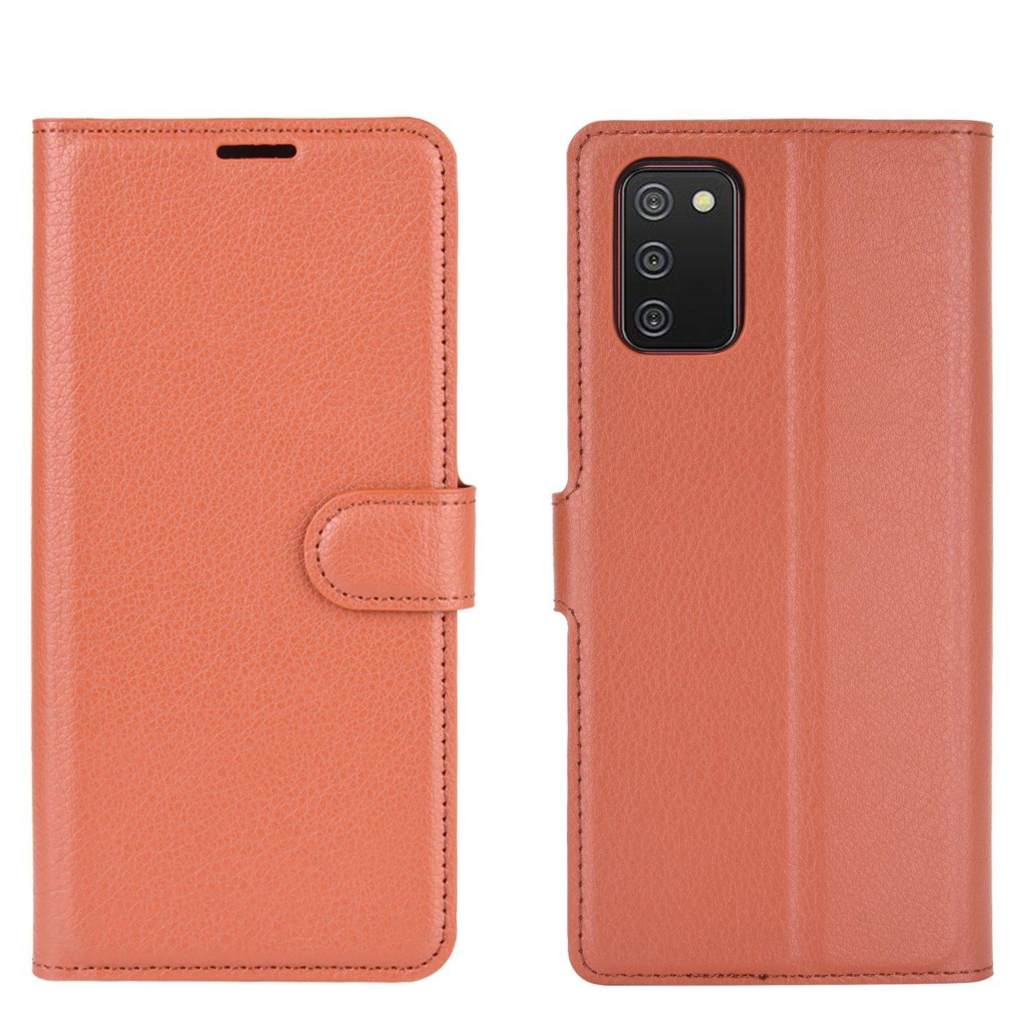 Samsung Galaxy A02s Handyhülle Bookcover Braun