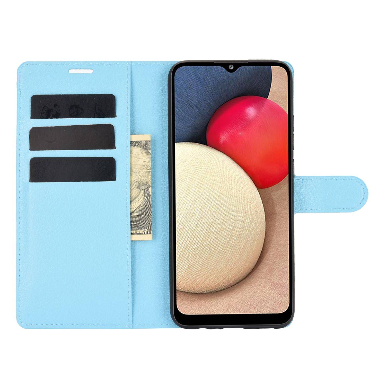 Samsung Galaxy A02s Handyhülle Bookcover Blau