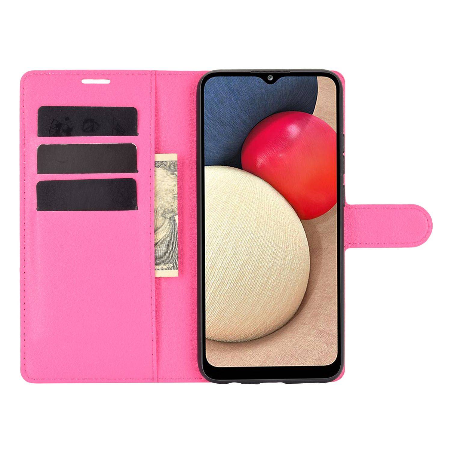 Samsung Galaxy A02s Handyhülle Bookcover Rosa