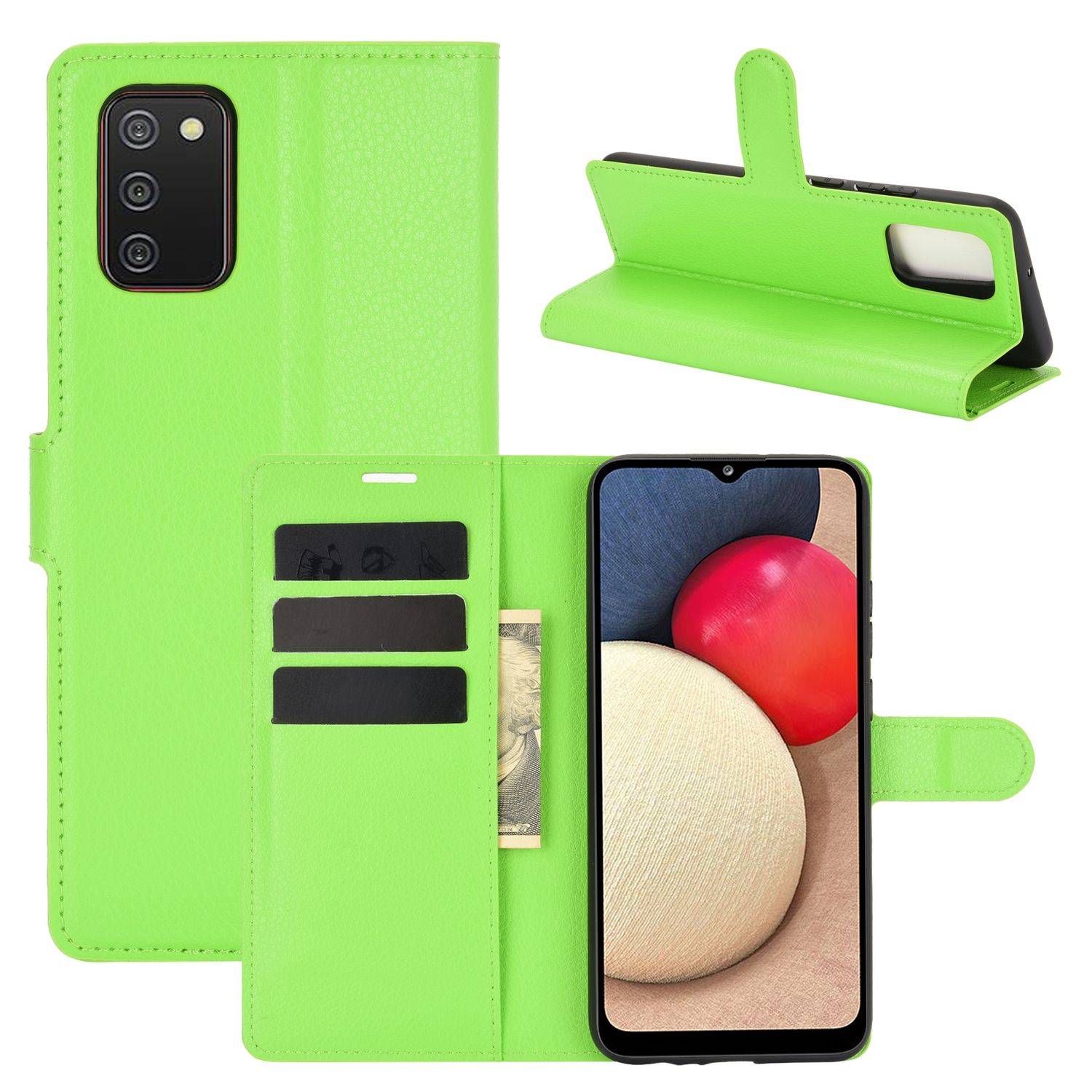 Samsung Galaxy A02s Handyhülle Bookcover Grün