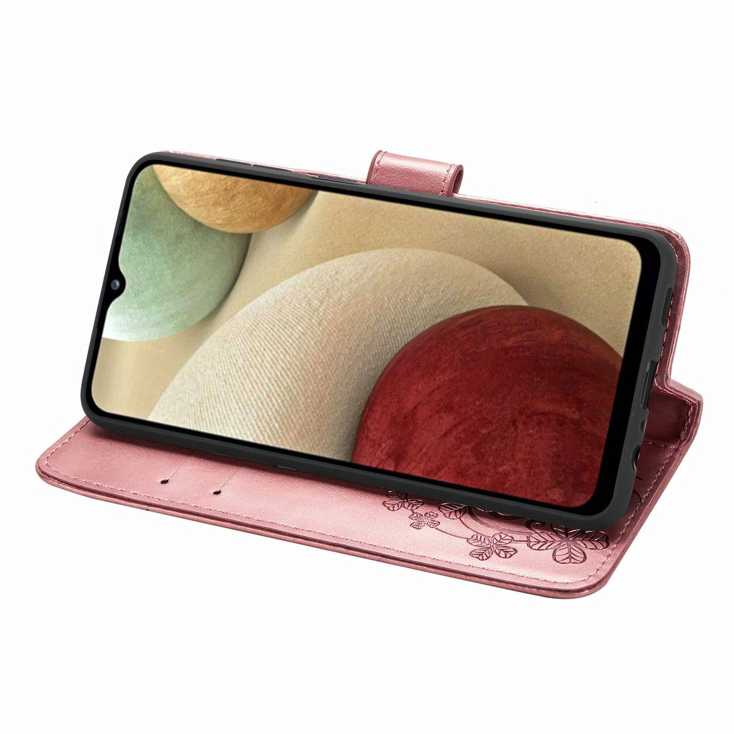 Hülle kompatibel mit Samsung Galaxy A12 Kunstleder Handyhülle - Handy Case Rosa