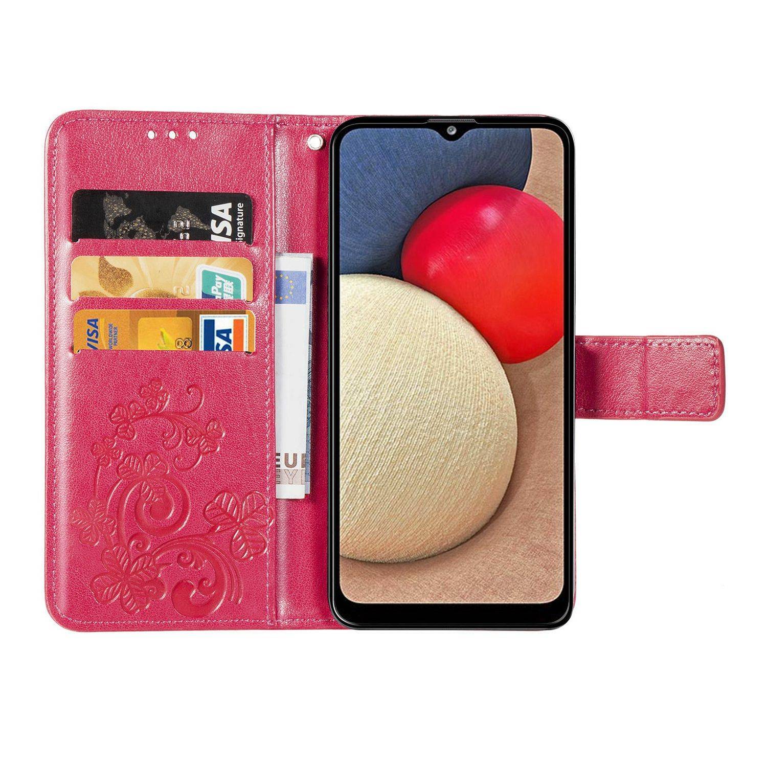 Samsung Galaxy A02s Handyhülle Bookcover Rosa