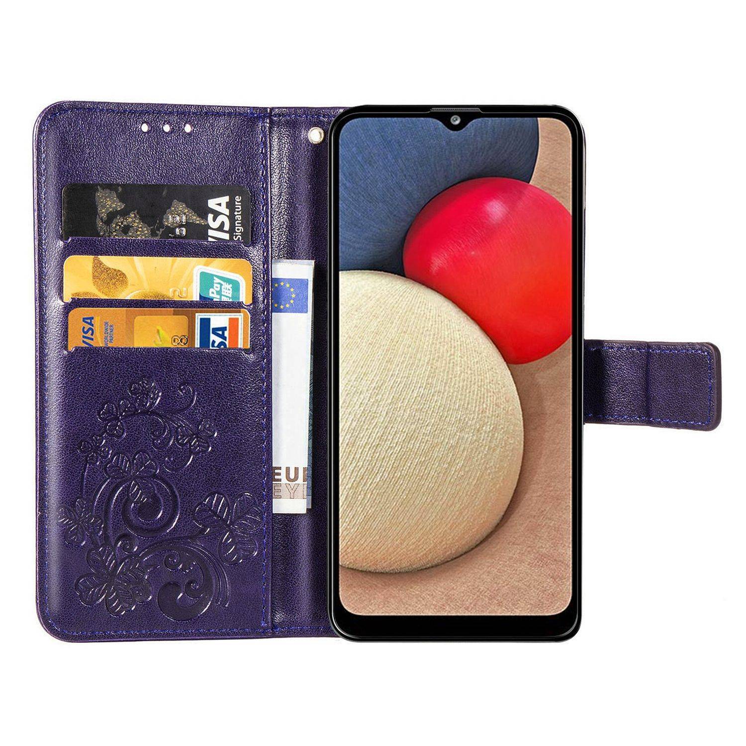 Samsung Galaxy A02s Handyhülle Bookcover Violett