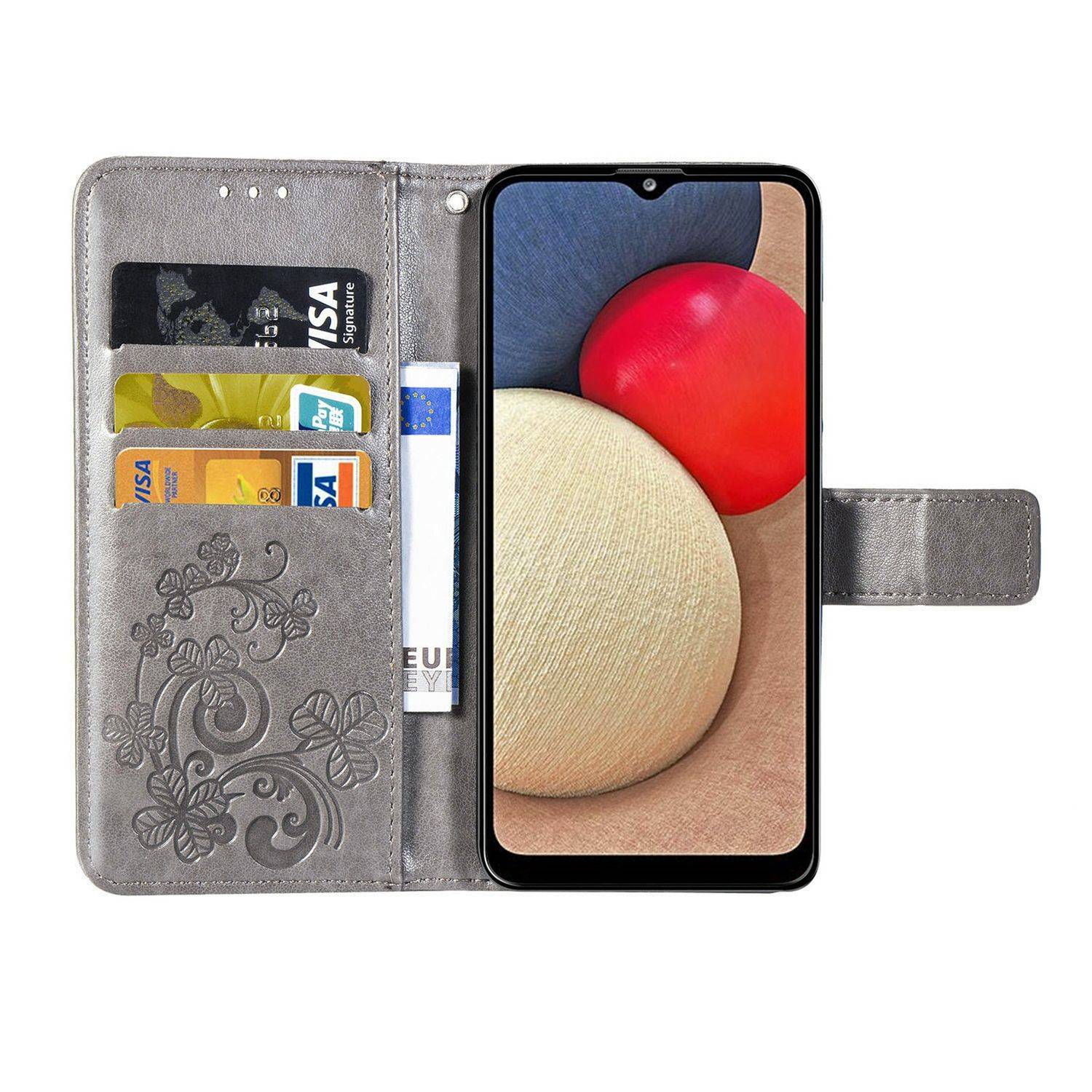 Samsung Galaxy A02s Handyhülle Bookcover Grau