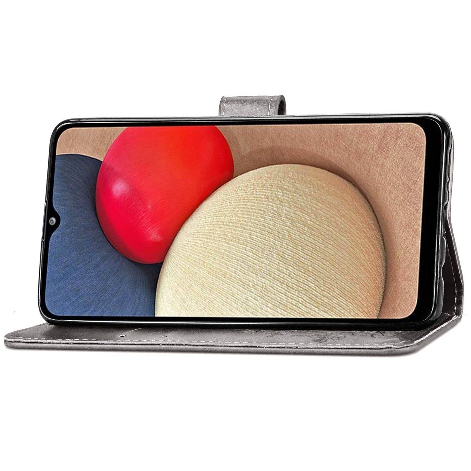 Samsung Galaxy A02s Handyhülle Bookcover Grau