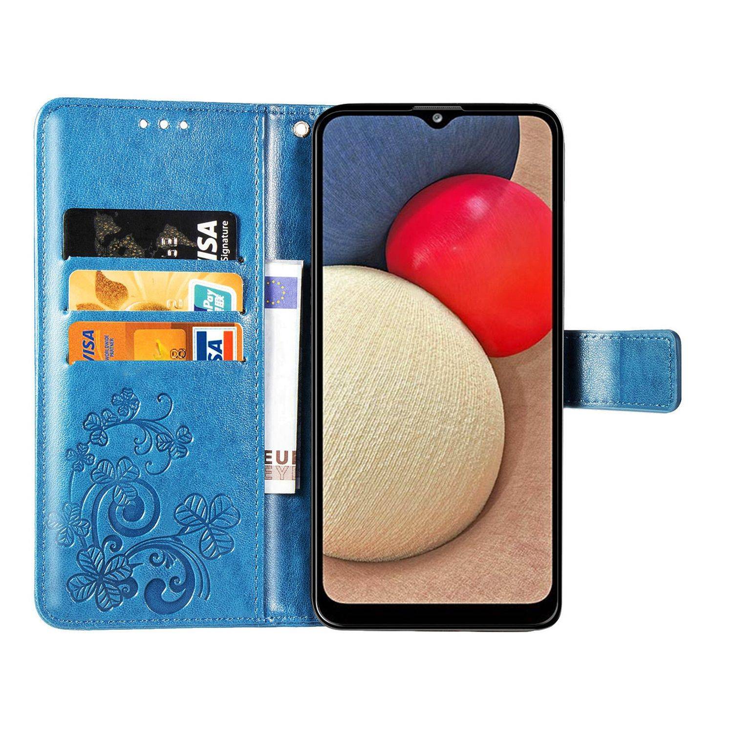 Samsung Galaxy A02s Handyhülle Bookcover Blau