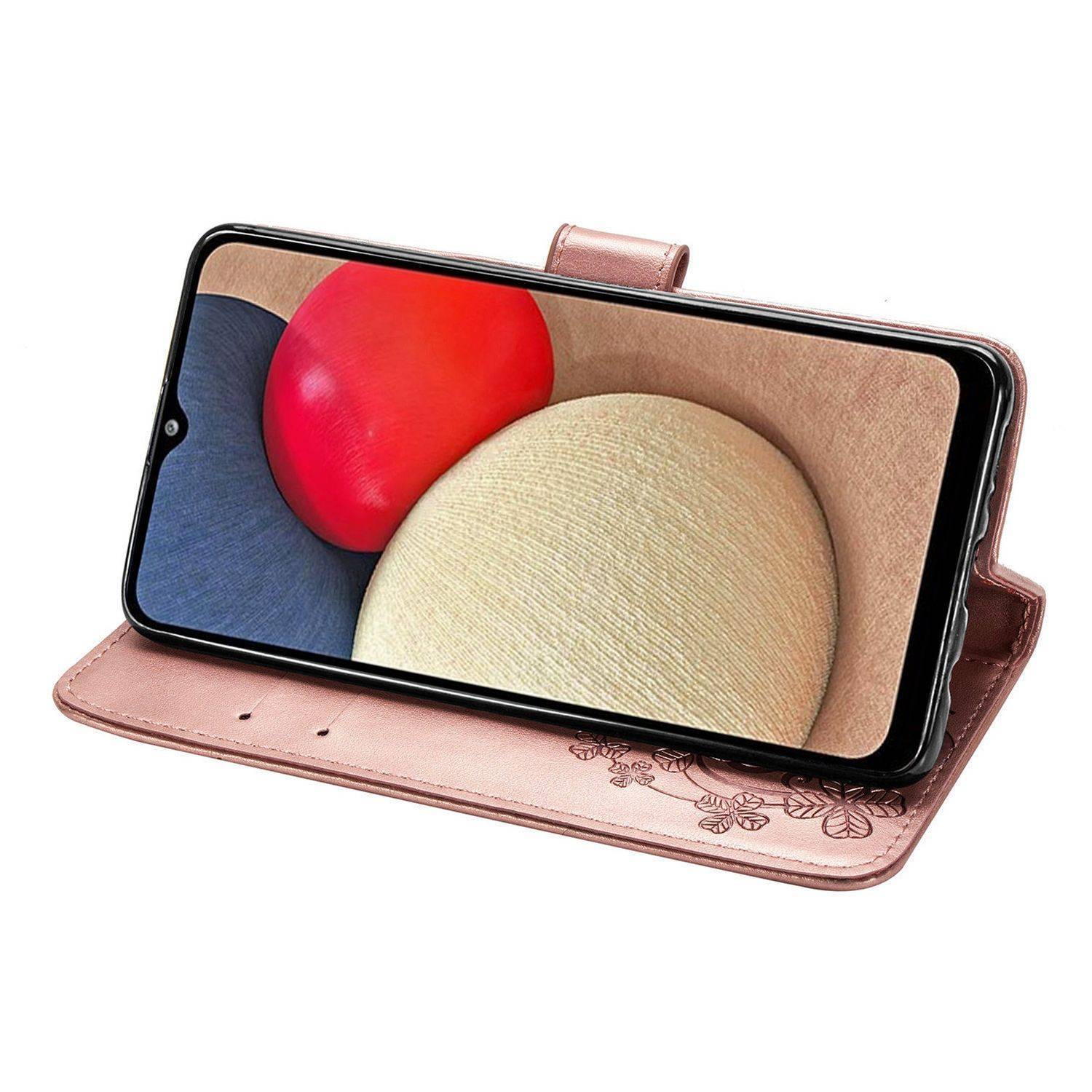 Samsung Galaxy A02s Handyhülle Bookcover Rosa