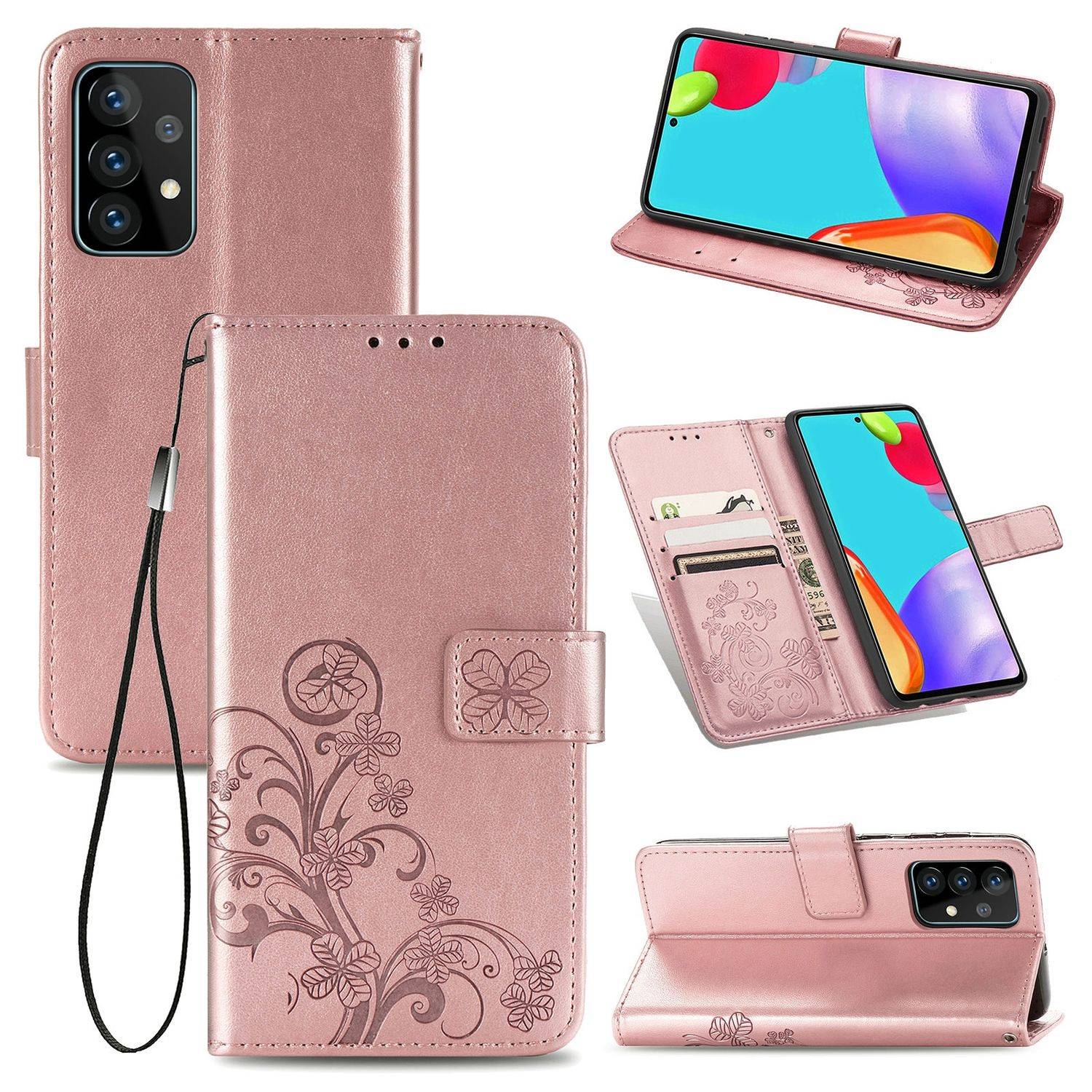 Samsung Galaxy A72 5G Handyhülle Bookcover Rosa