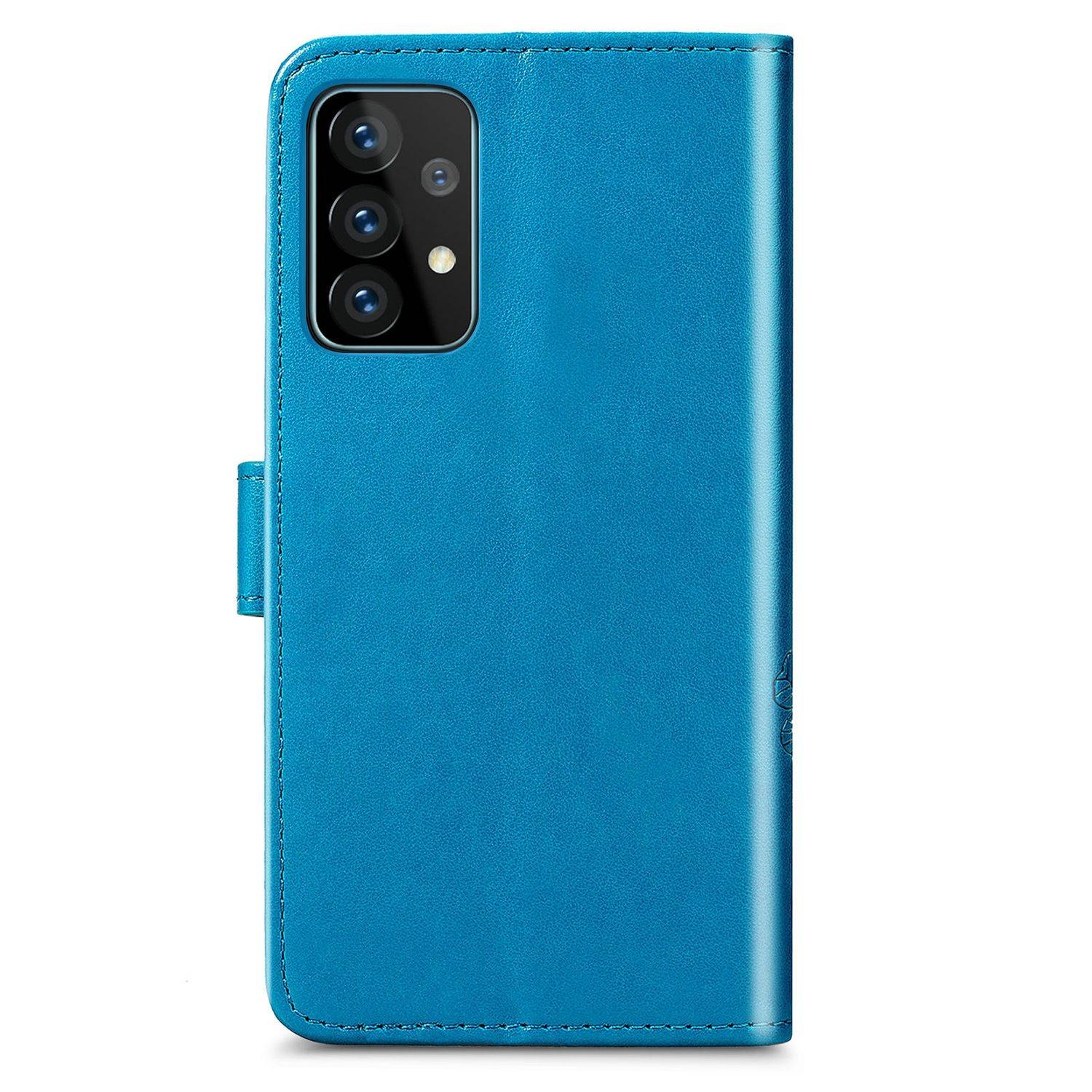 Hülle kompatibel mit Samsung Galaxy A72 5G Kunstleder Handyhülle - Handy Case Blau