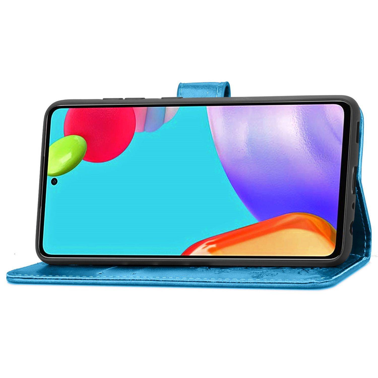 Hülle kompatibel mit Samsung Galaxy A72 5G Kunstleder Handyhülle - Handy Case Blau