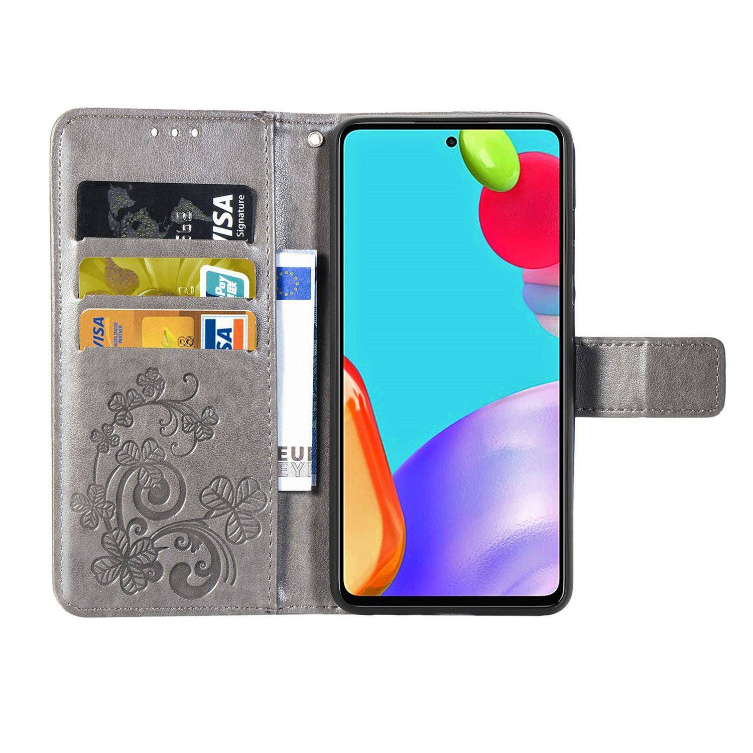 Samsung Galaxy A72 5G Handyhülle Bookcover Grau