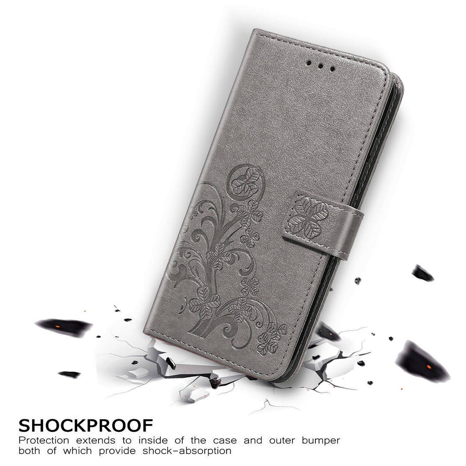 Samsung Galaxy A72 5G Handyhülle Bookcover Grau