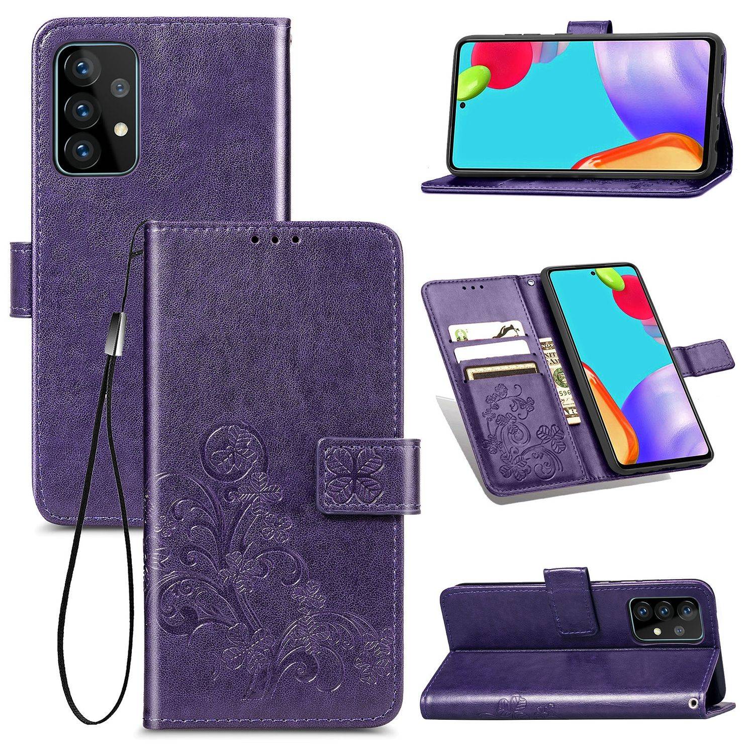 Samsung Galaxy A72 5G Handyhülle Bookcover Violett