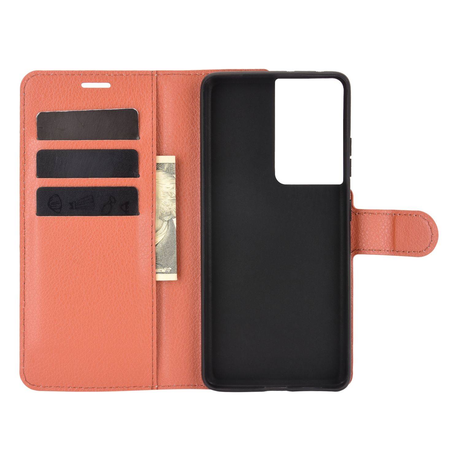Samsung Galaxy S21 Ultra Handyhülle Bookcover Braun