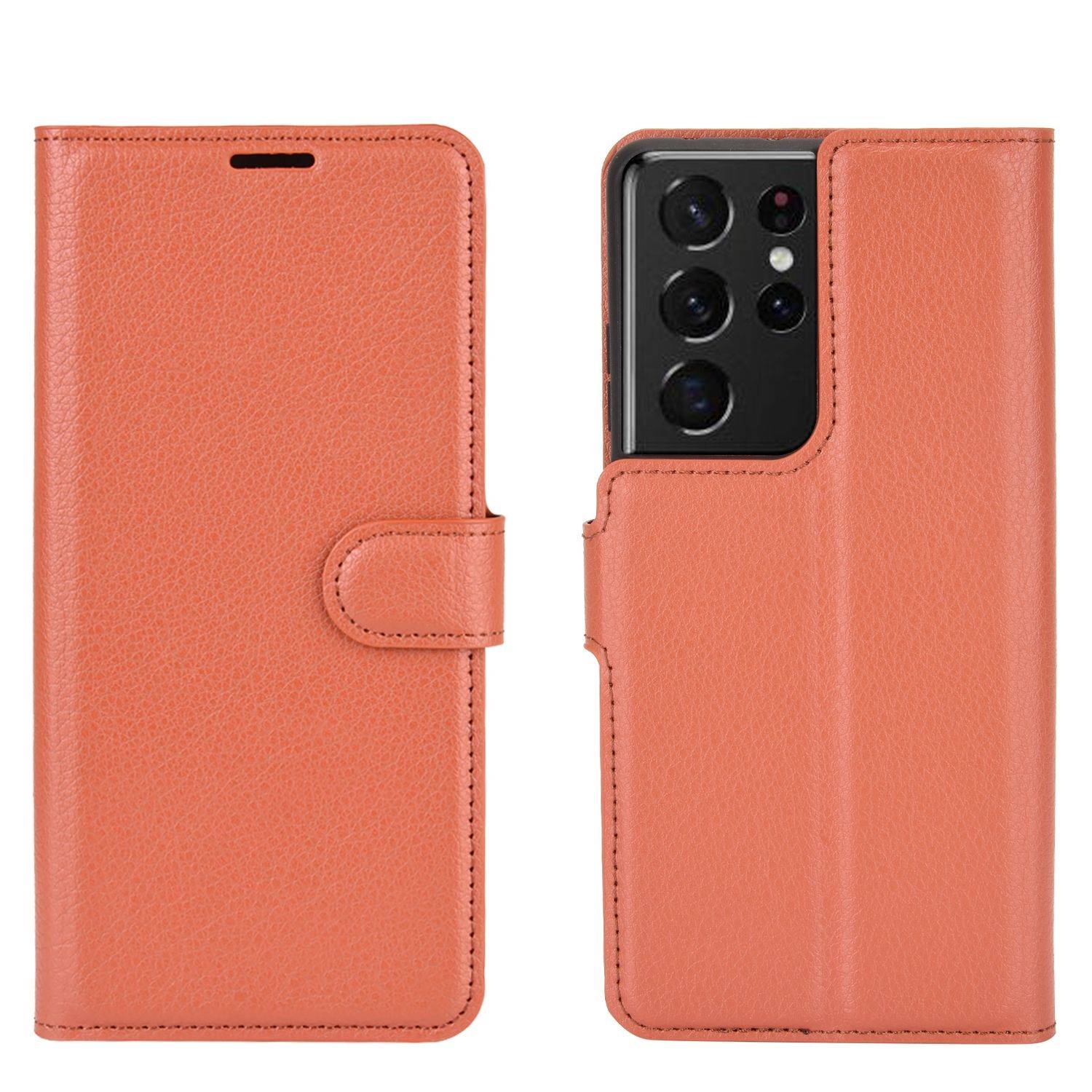 Samsung Galaxy S21 Ultra Handyhülle Bookcover Braun