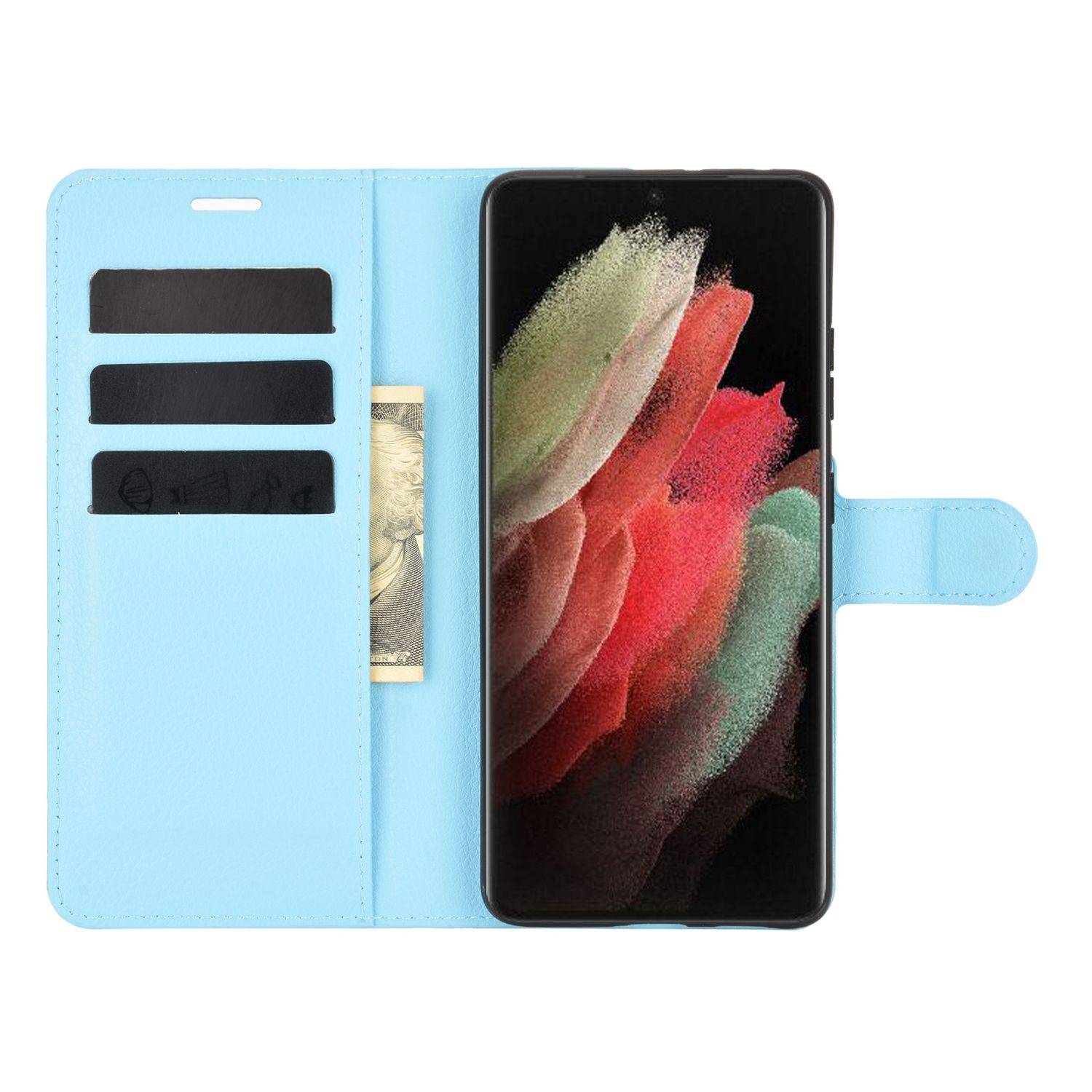 Samsung Galaxy S21 Ultra Handyhülle Bookcover Blau