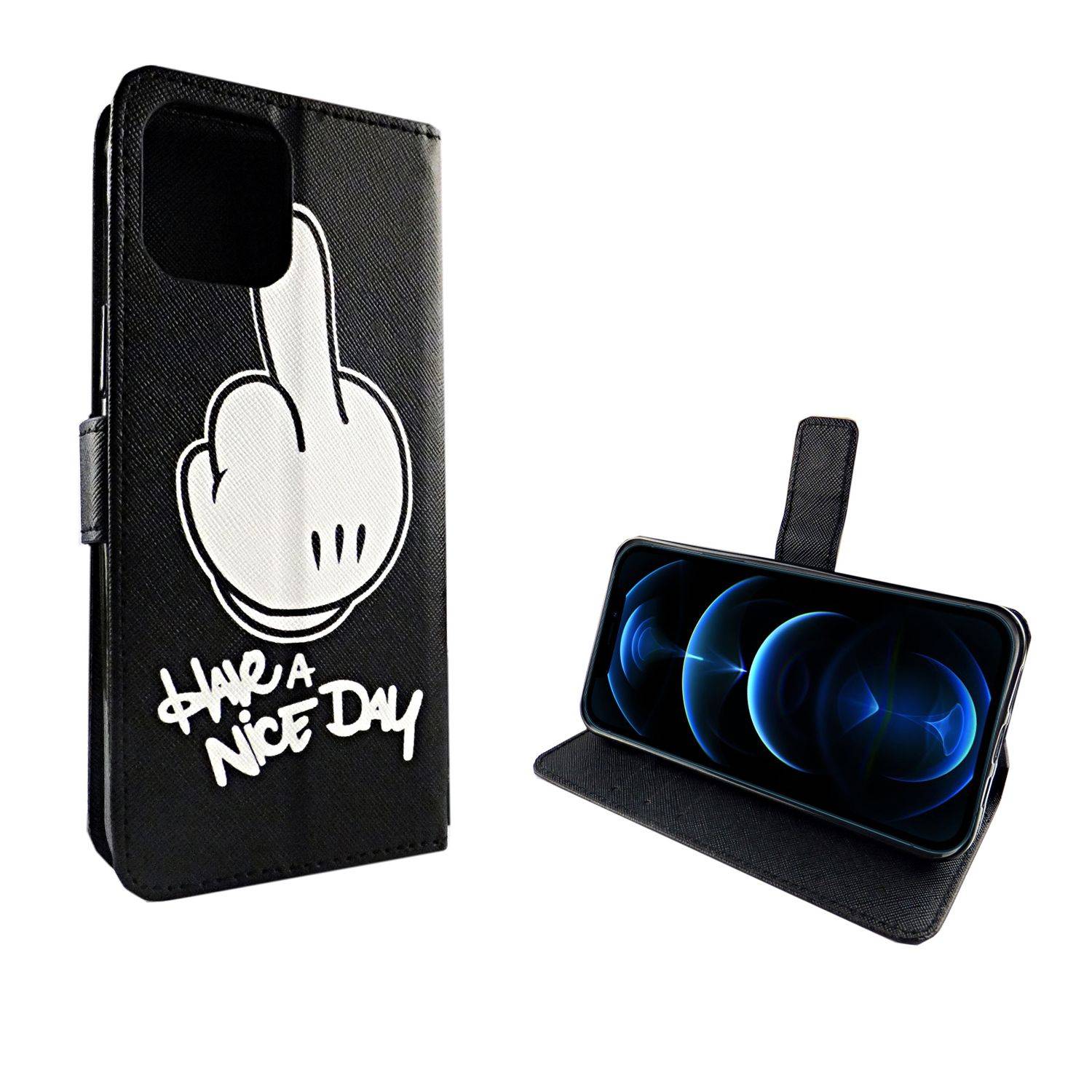 Apple iPhone 12 Mini Handyhülle Bookcover Schwarz