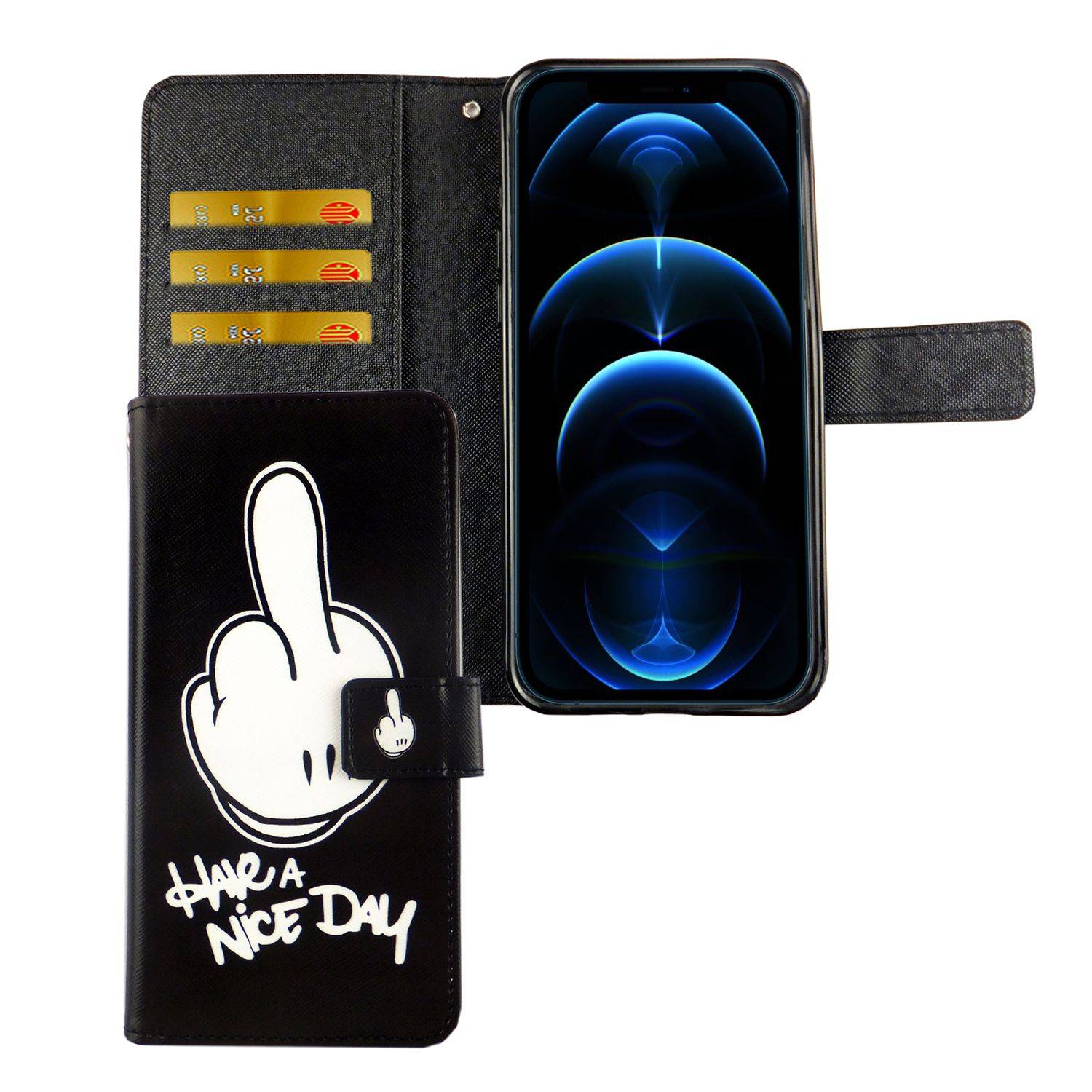 Apple iPhone 12 Mini Handyhülle Bookcover Schwarz