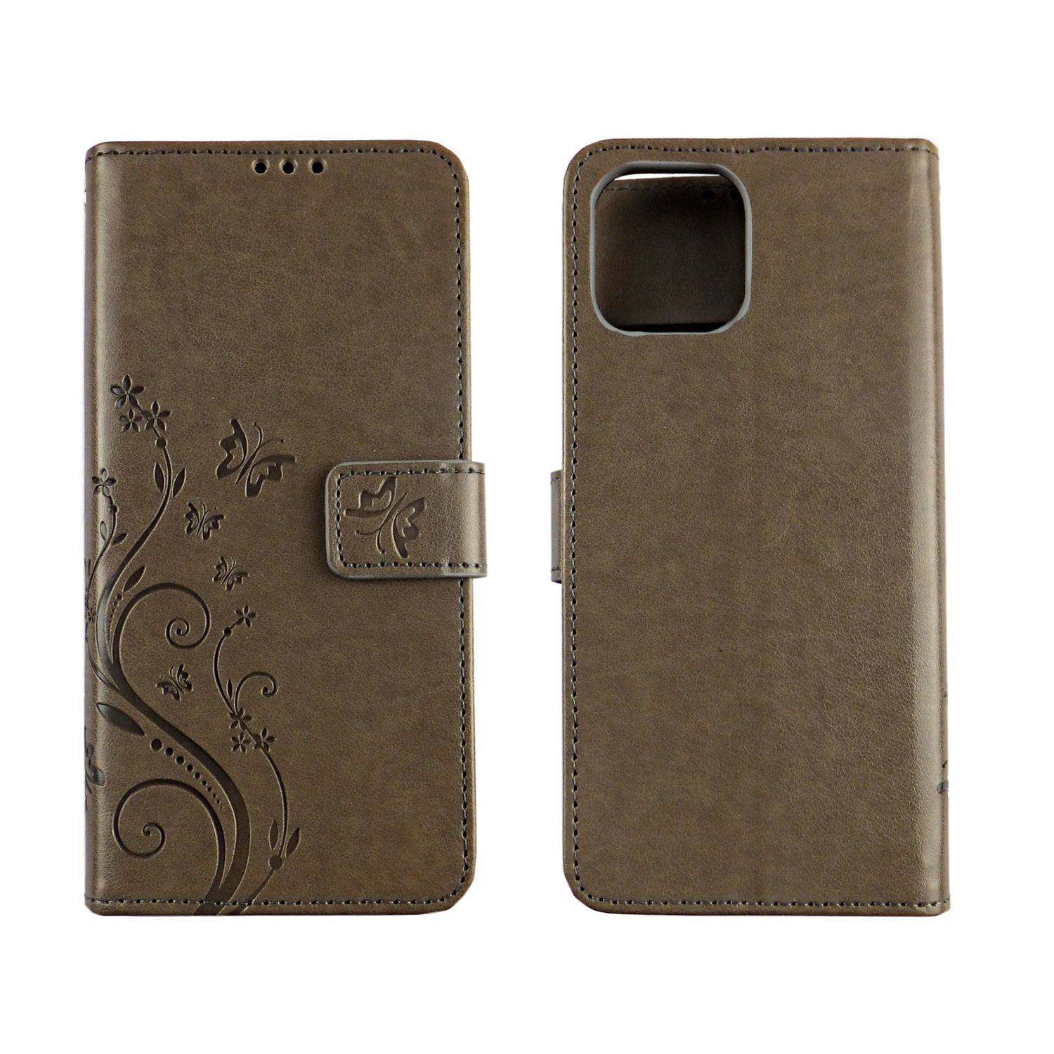 Apple iPhone 12 Mini Handyhülle Bookcover Grau