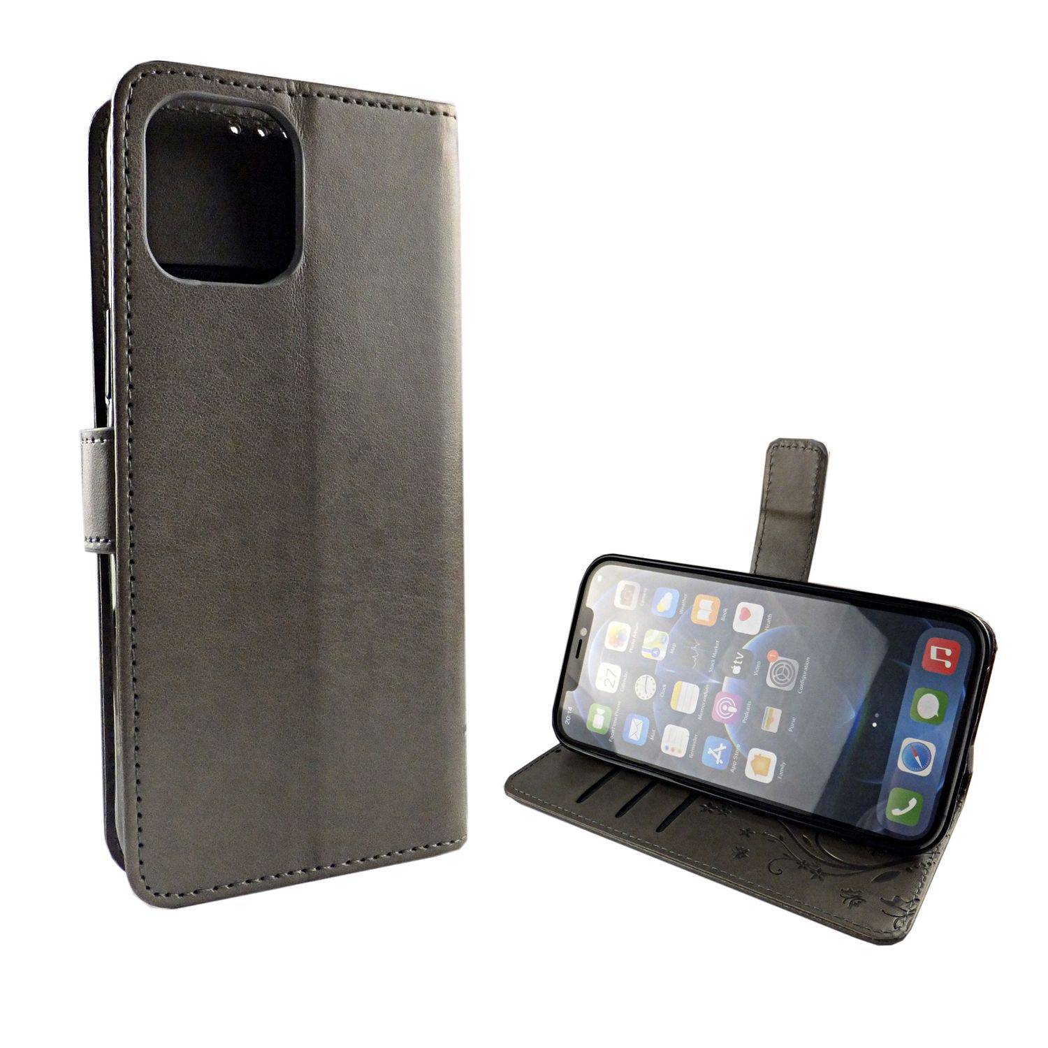 Apple iPhone 12 Mini Handyhülle Bookcover Grau
