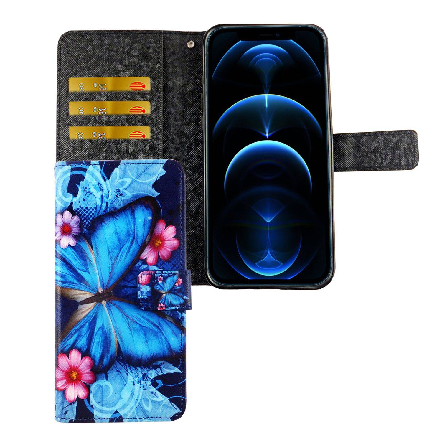 Apple iPhone 12 Pro Max Handyhülle Bookcover Blau
