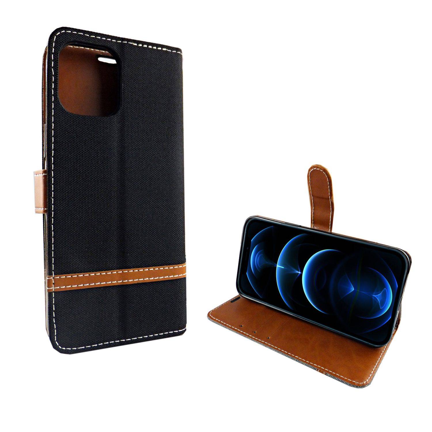 Apple iPhone 12 Pro Max Handyhülle Bookcover Schwarz