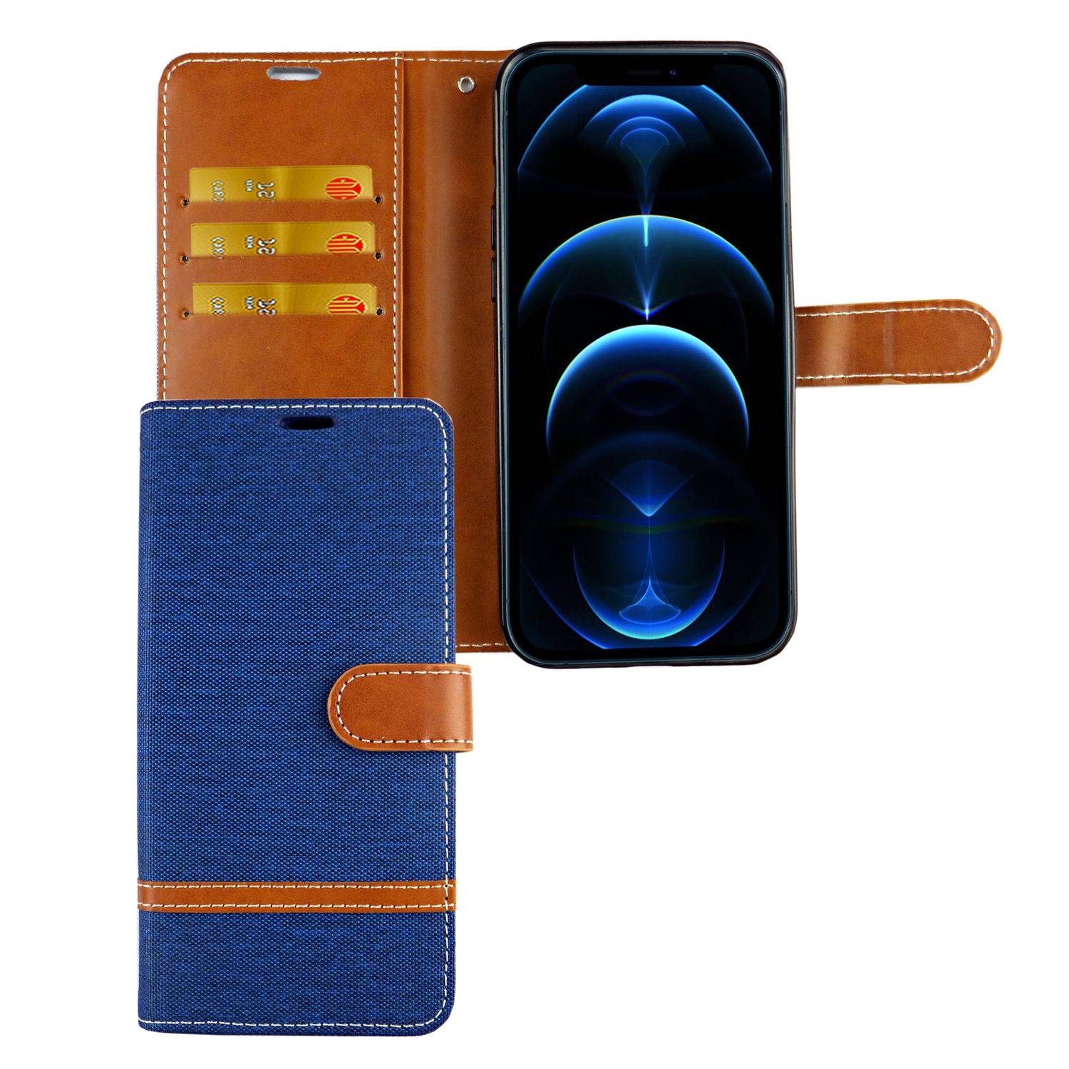 Apple iPhone 12 Pro Max Handyhülle Bookcover Blau