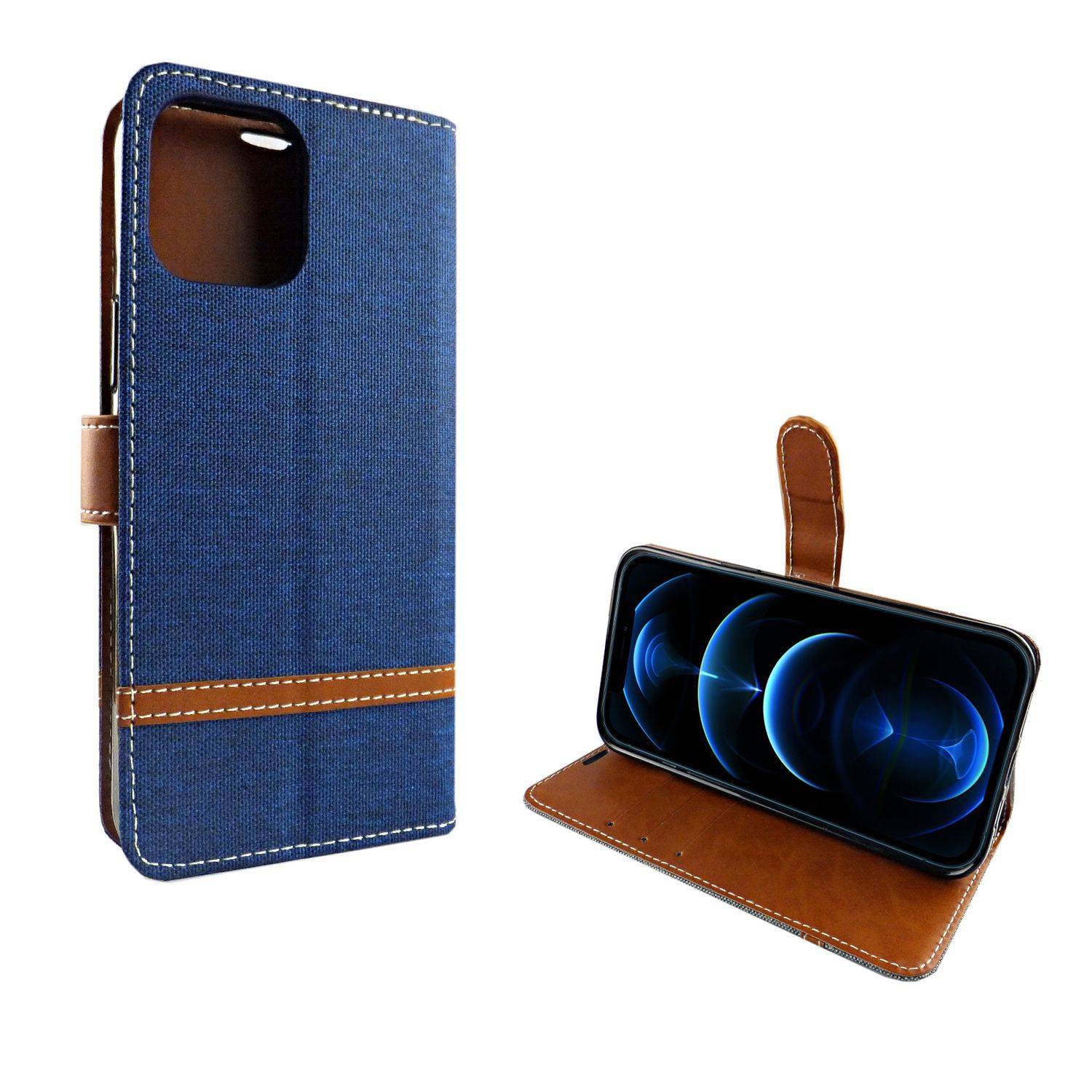 Apple iPhone 12 Pro Max Handyhülle Bookcover Blau