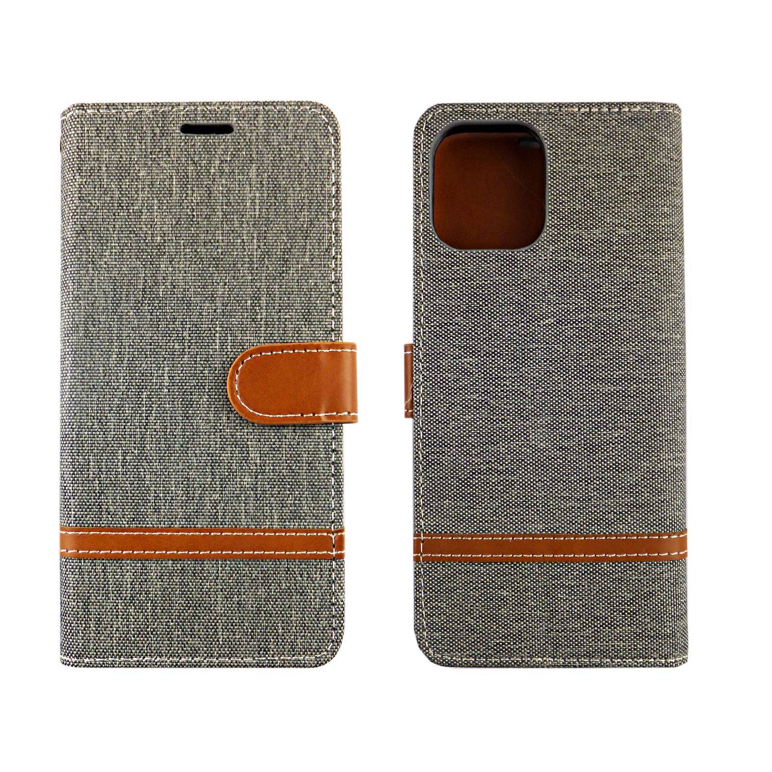 Apple iPhone 12 Pro Max Handyhülle Bookcover Grau