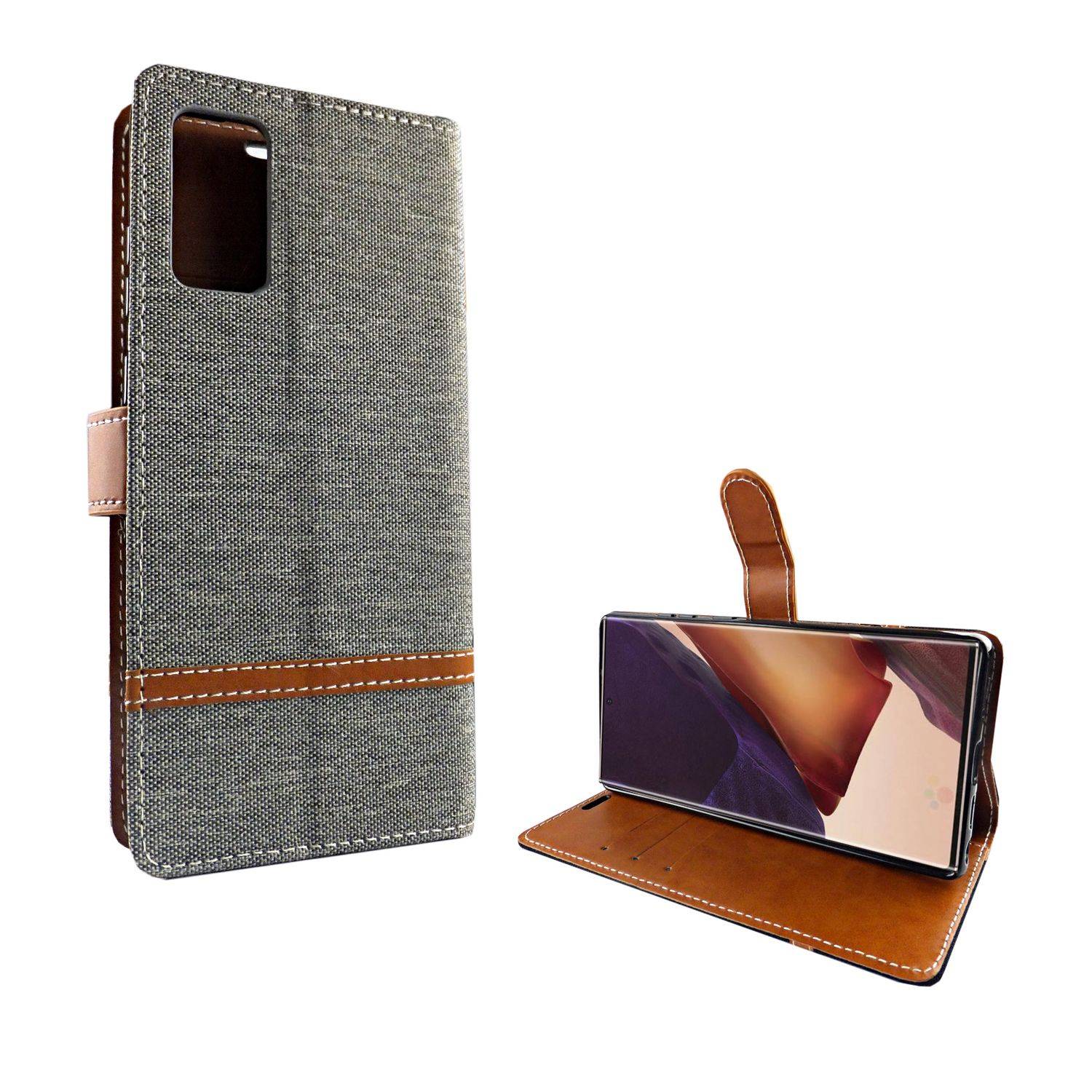 Samsung Galaxy Note 20 Handyhülle Bookcover Grau