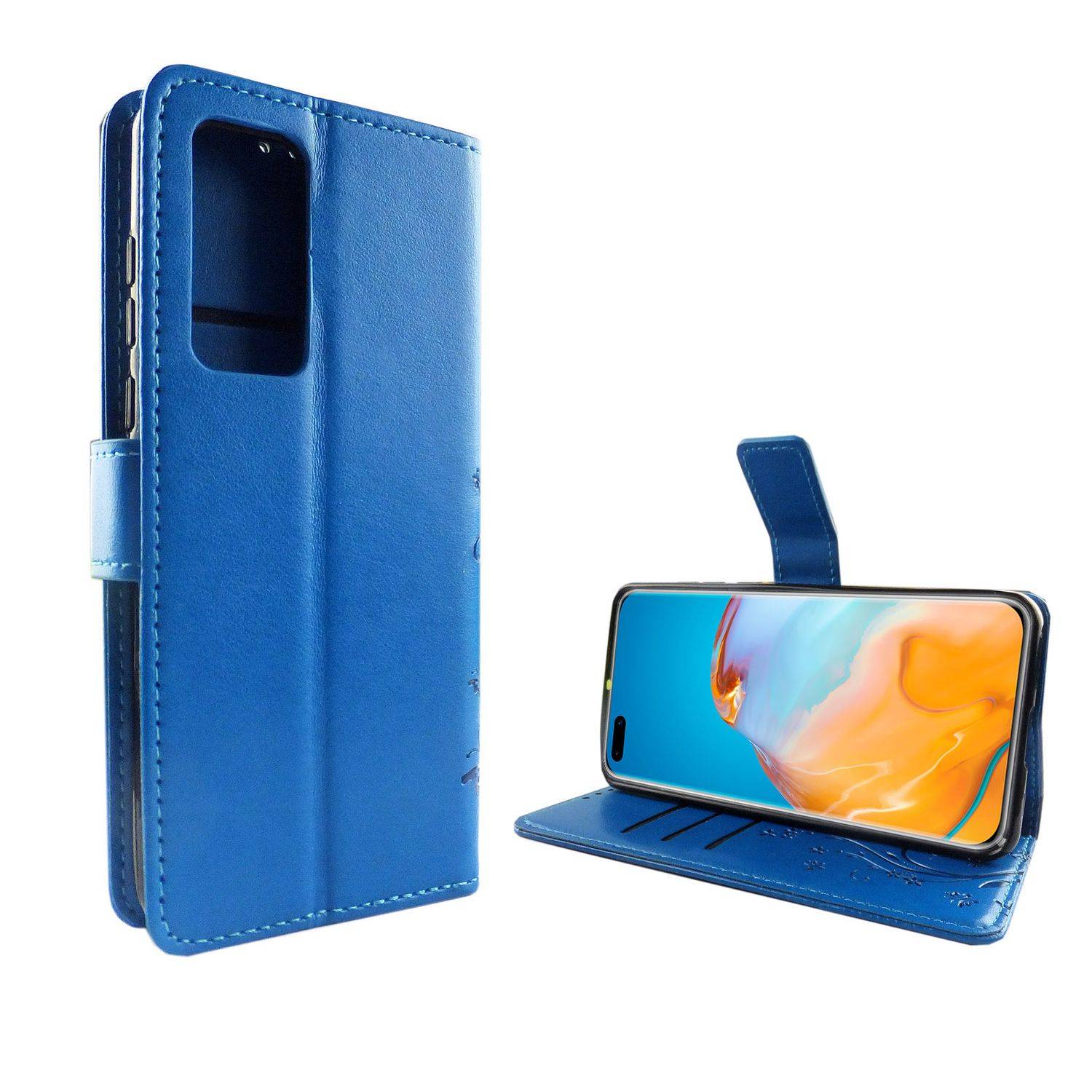 Huawei P40 Handyhülle Bookcover Blau
