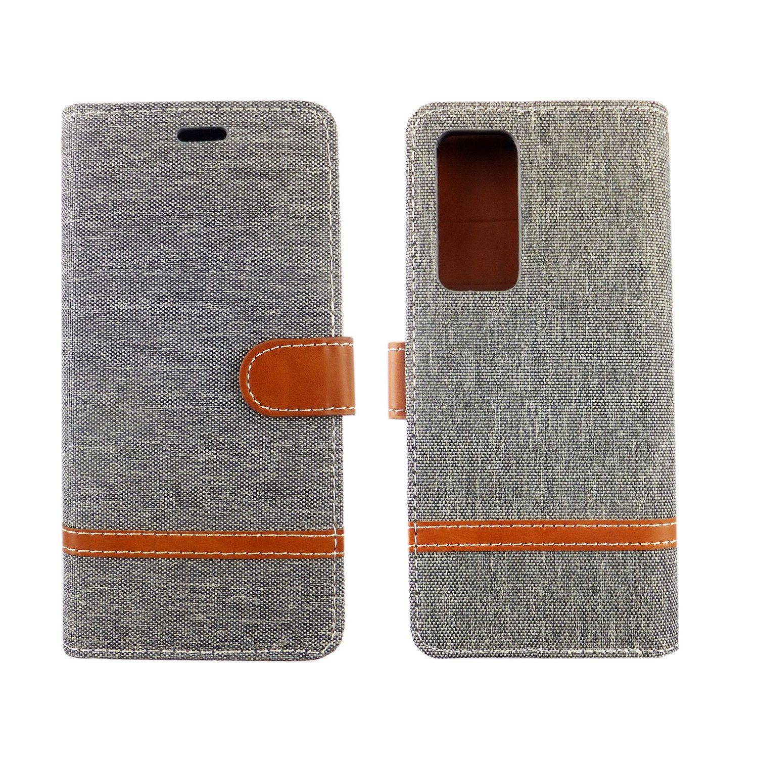 Huawei P40 Handyhülle Bookcover Grau