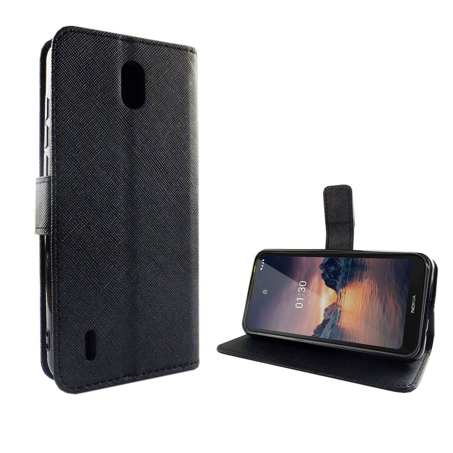 Nokia 1.3 Handyhülle Bookcover Schwarz
