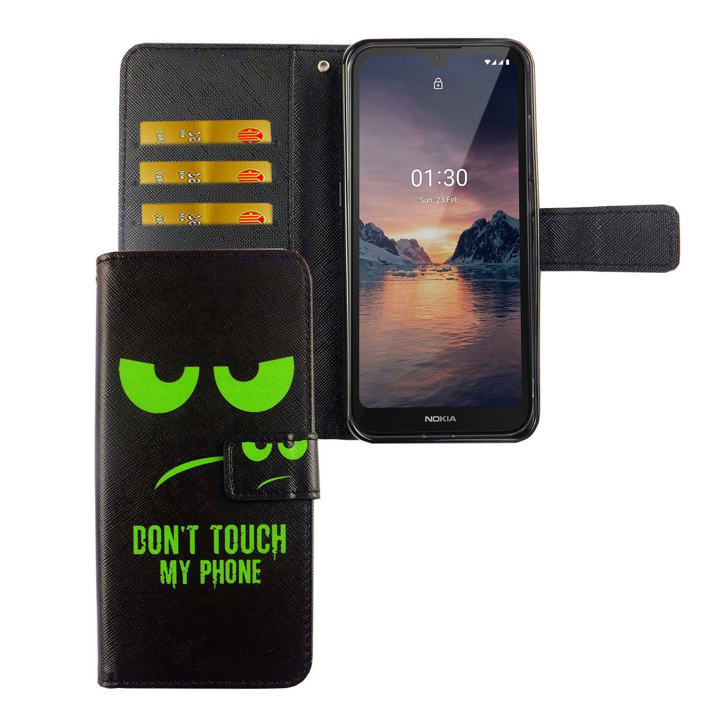 Nokia 1.3 Handyhülle Bookcover Schwarz