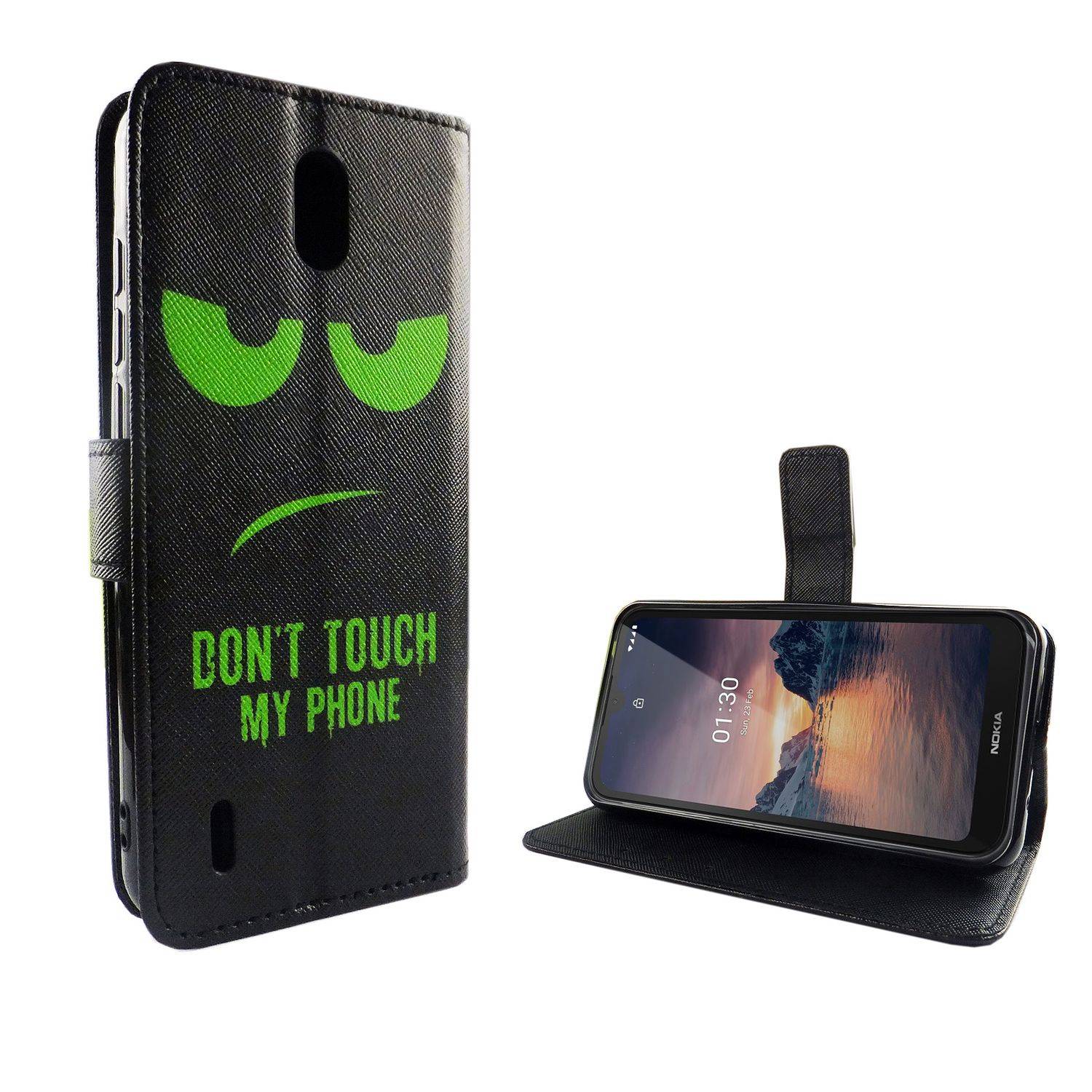 Nokia 1.3 Handyhülle Bookcover Schwarz