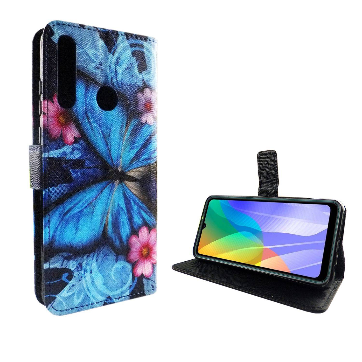 Huawei Y6p Handyhülle Bookcover Blau